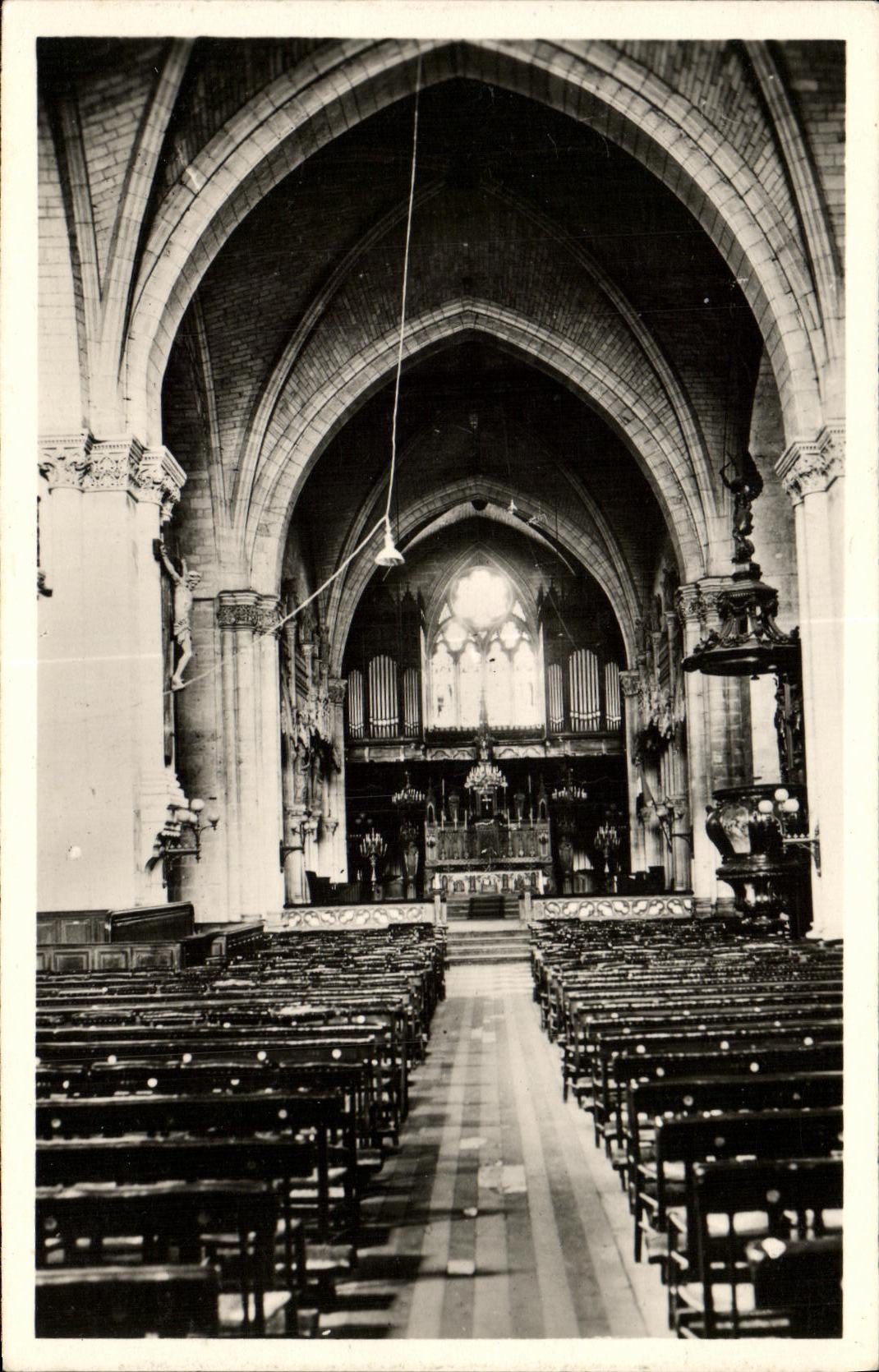 VINTAGE POSTCARD Interior Cognac L Church Light St Gothic Vaults
