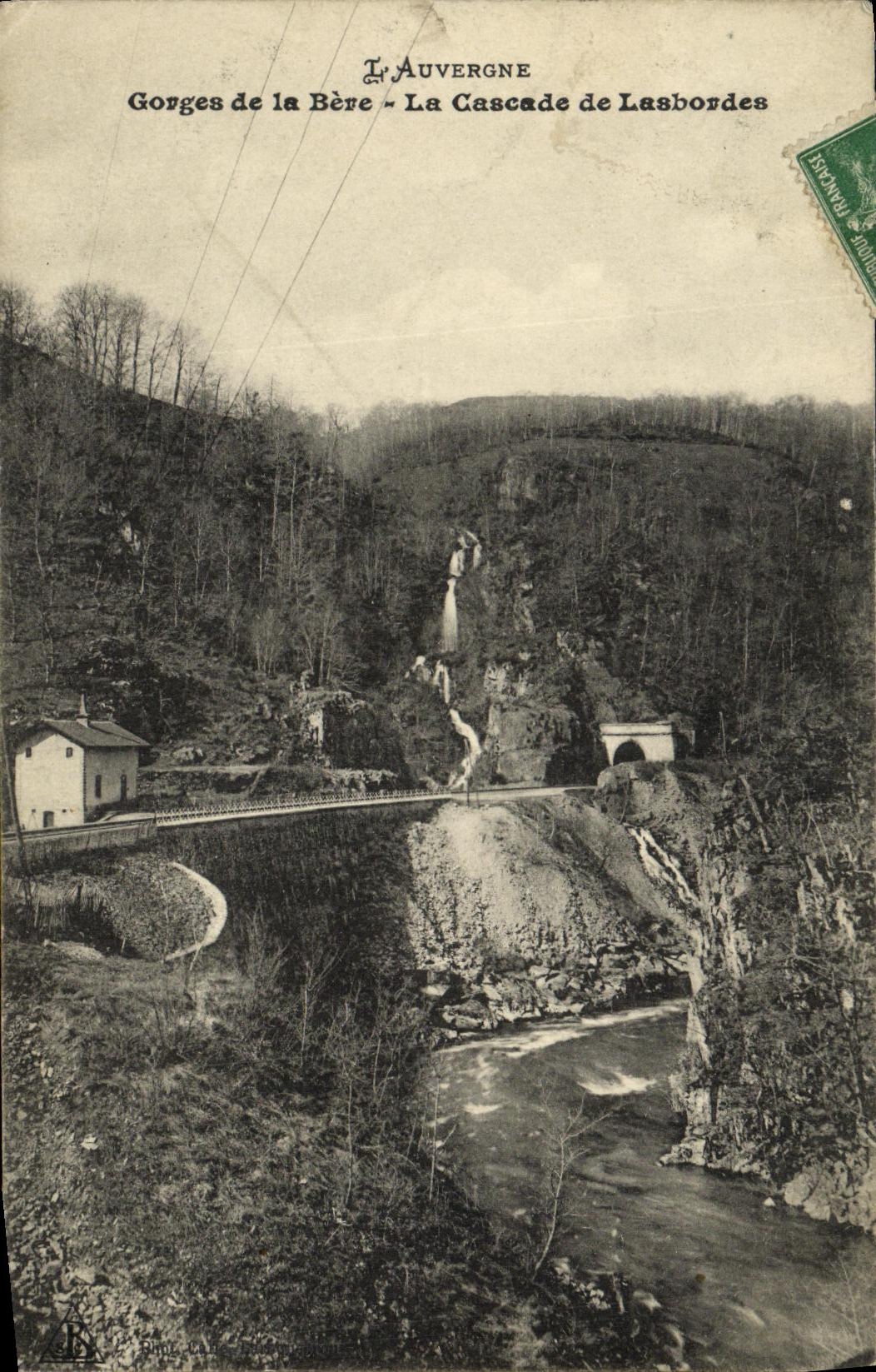 CPA L Auvergne Gorges de la Bere La Cascade de Lasbordes