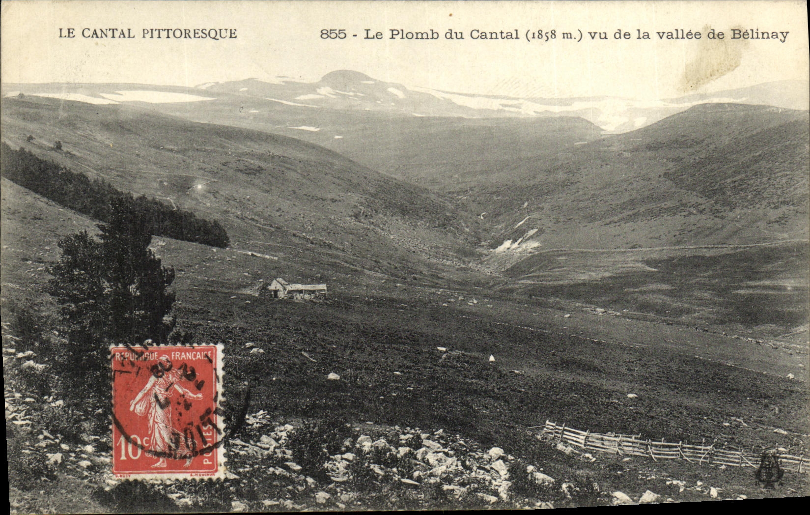 CPA Le Plomb du Cantal vu de la vallee de Belinay