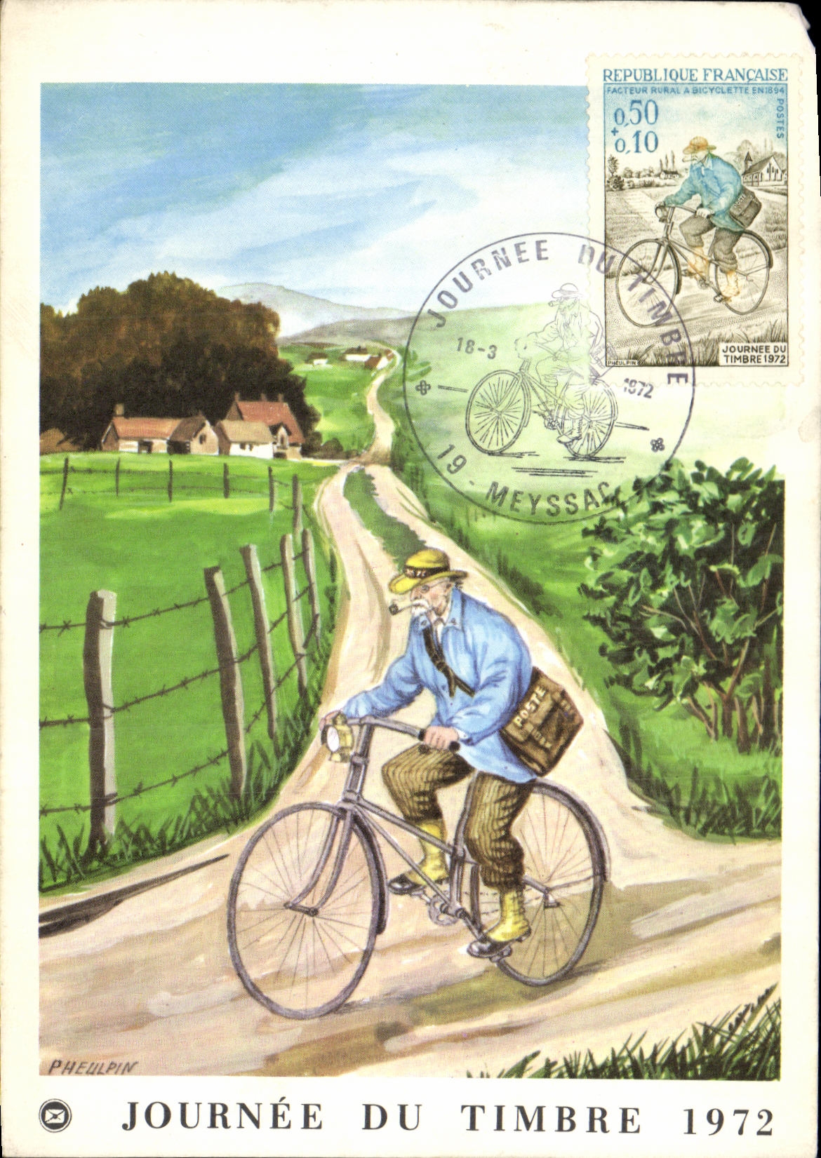 CPM Journee Du Timbre 1973 Velo Cycle 