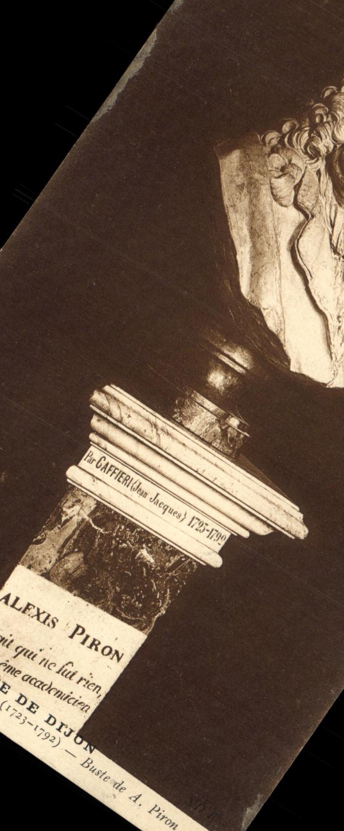 VINTAGE POSTCARD Museum of Dijon Caffieri Bust of Piron