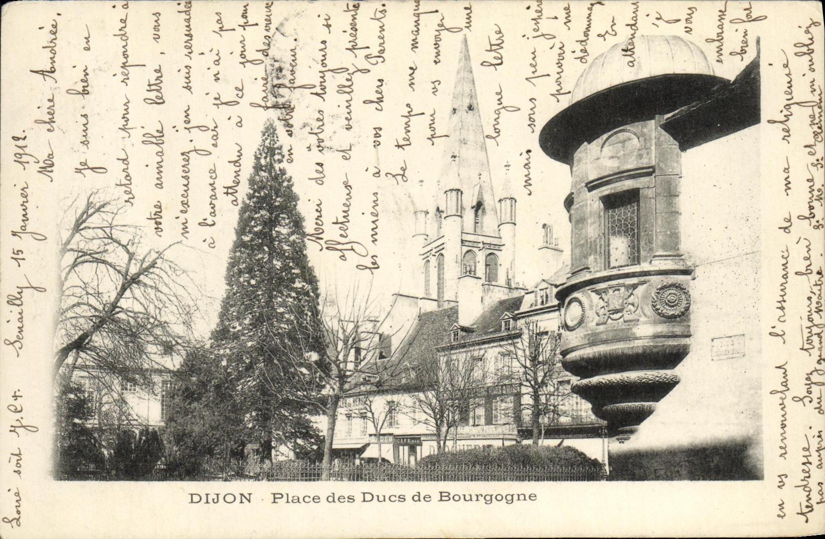 VINTAGE POSTCARD Dijon Places Dukes of Burgundy
