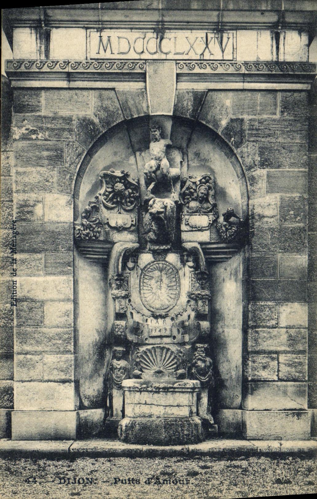 VINTAGE POSTCARD Dijon Well D love