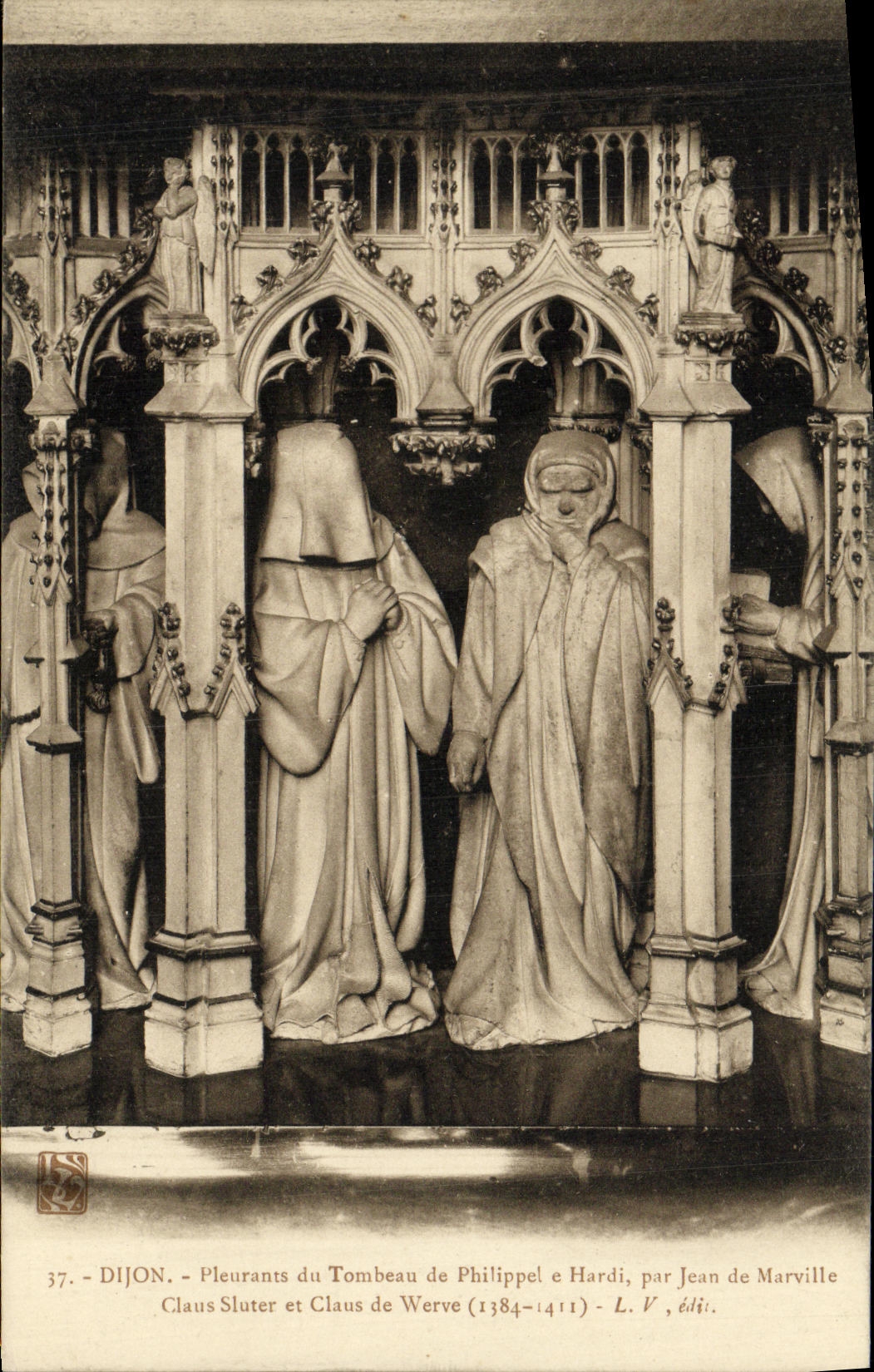 VINTAGE POSTCARD Dijon Crying of the Tomb of Bold Philippe by Jean de Marville