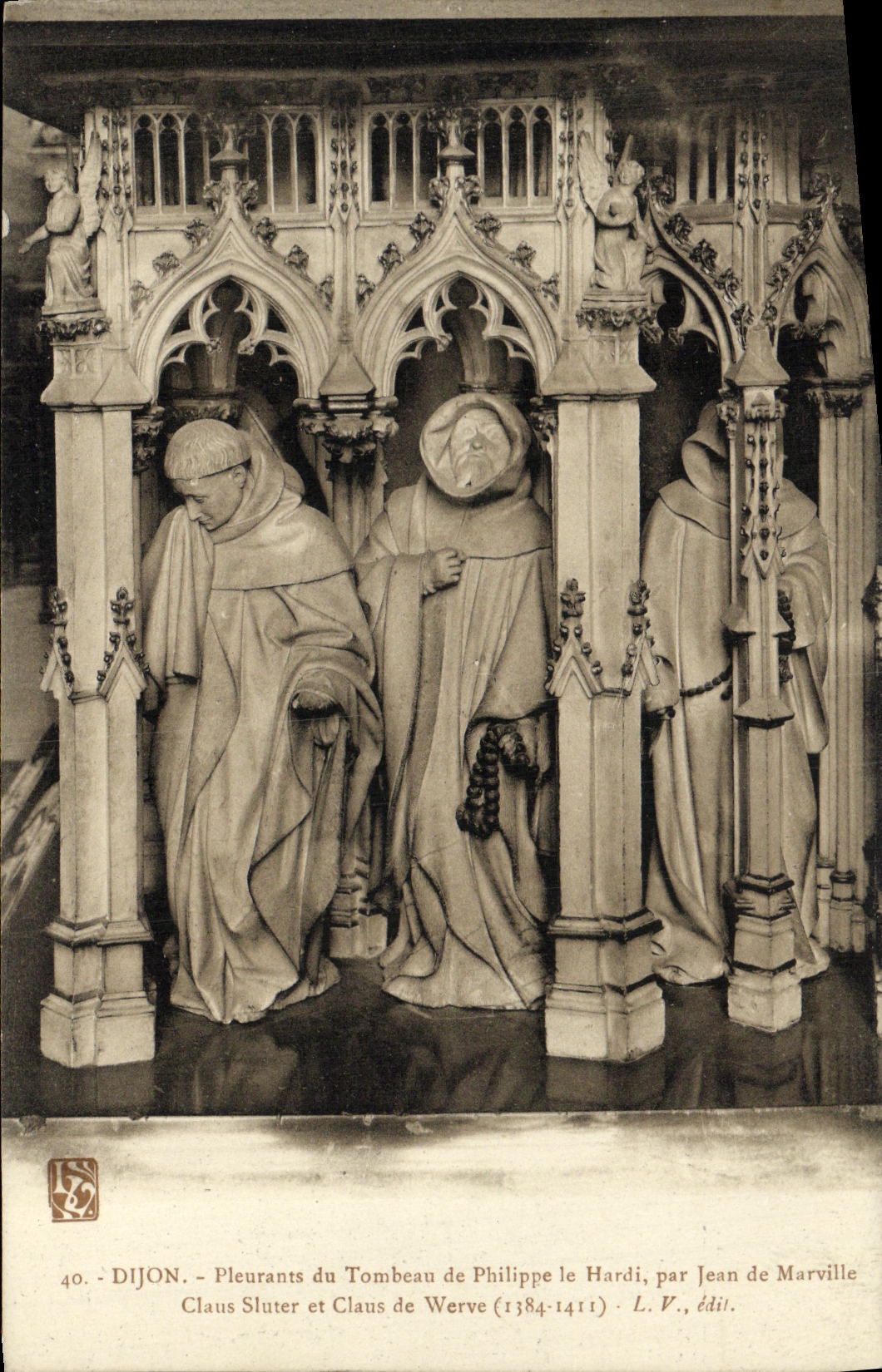 VINTAGE POSTCARD Dijon Crying of the Tomb of Philippe the Bold one by Jean de Marville