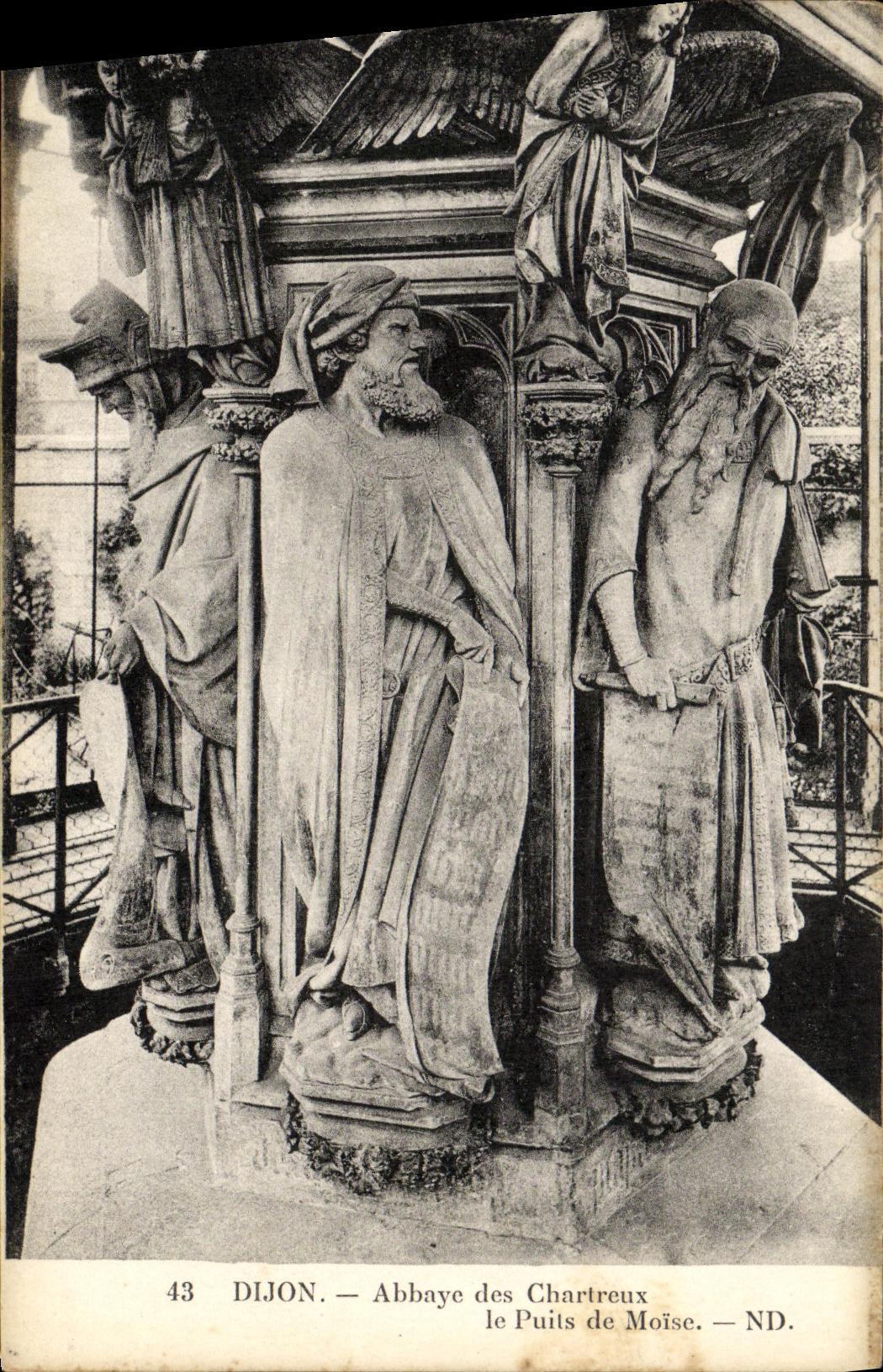 VINTAGE POSTCARD Dijon Abbey of Charteux Puils de Moise
