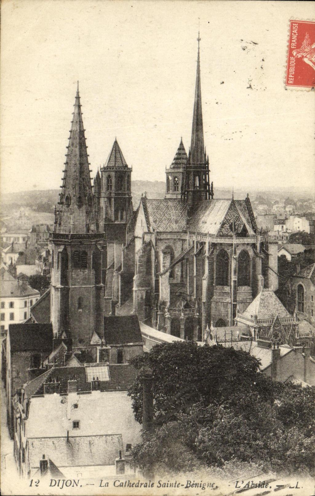 VINTAGE POSTCARD Dijon the Cathedral Sainte Benign