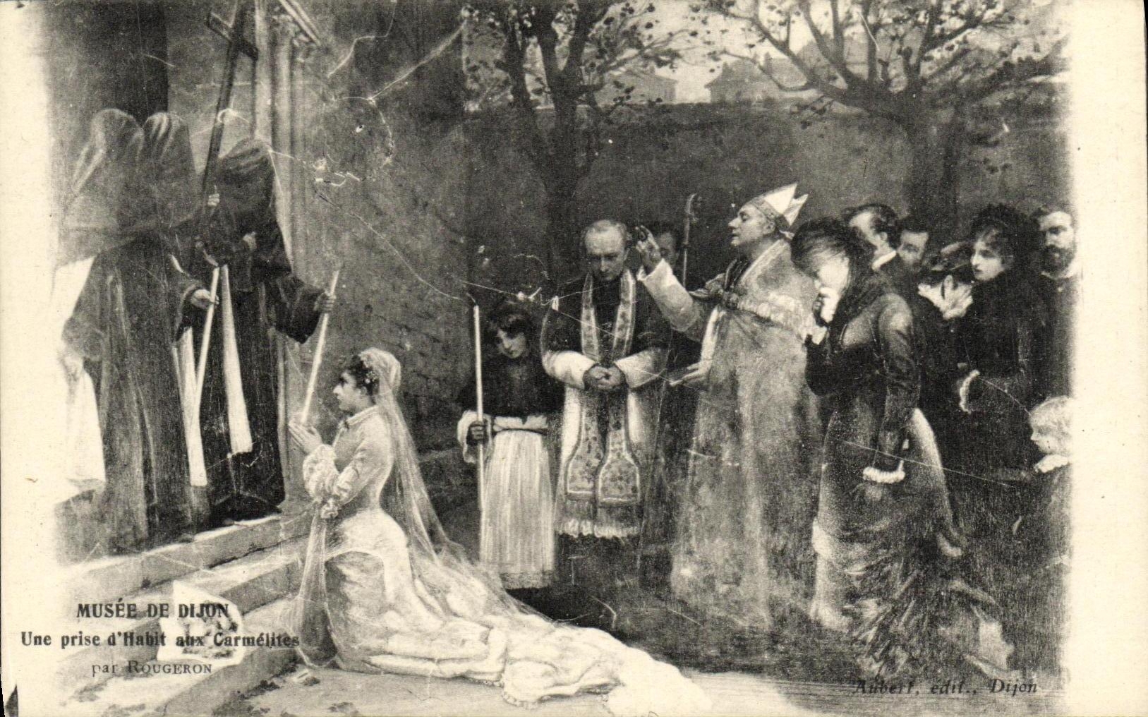 VINTAGE POSTCARD Museum of Dijon a catch D Dress with the Carmelite nuns