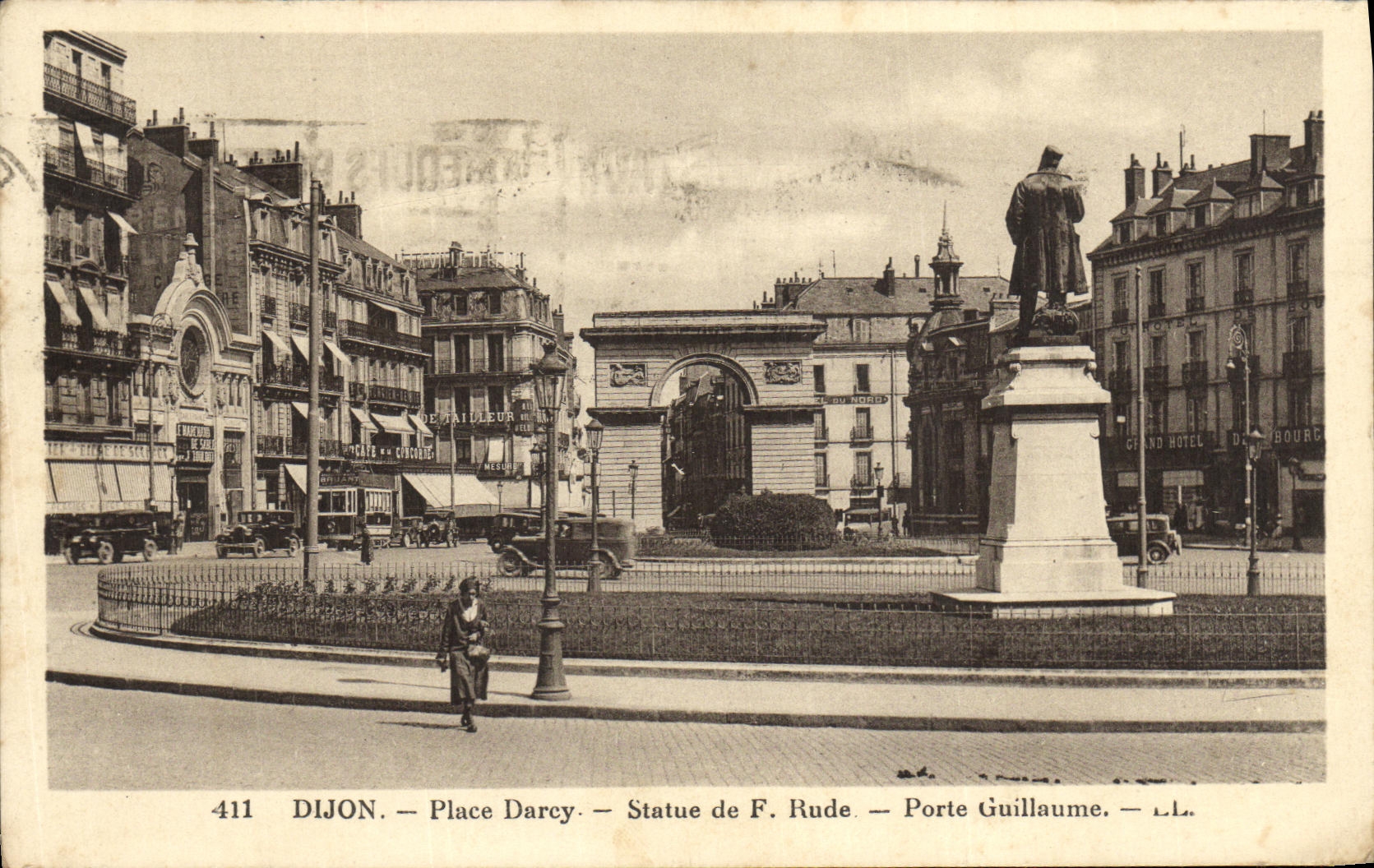 VINTAGE POSTCARD Dijon Place Darcy Rules of F Hard Carries Guillaume