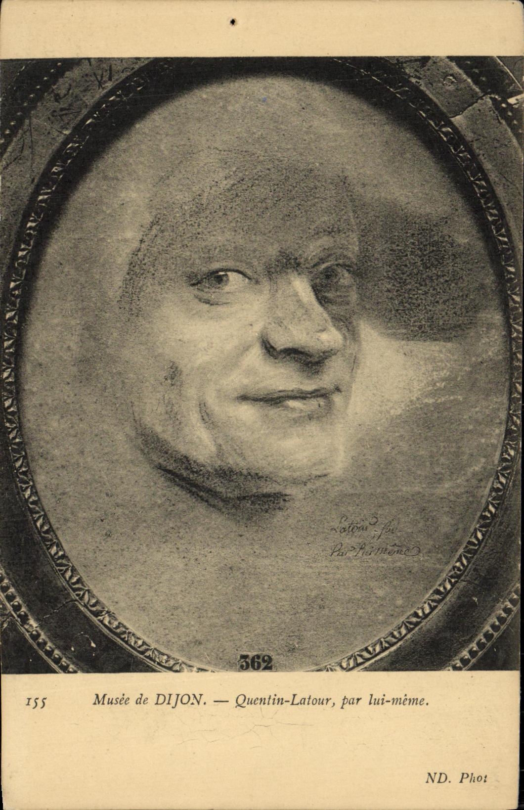 VINTAGE POSTCARD Museum of Dijon Quentin Latour by him same