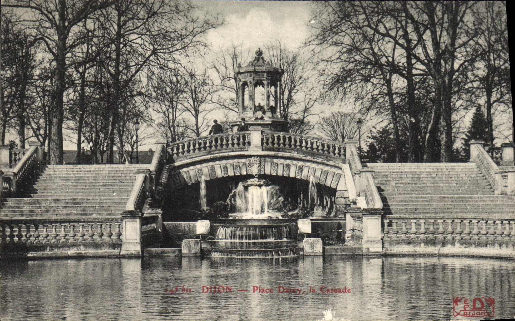 VINTAGE POSTCARD Dijon Places Darcy the Cascade