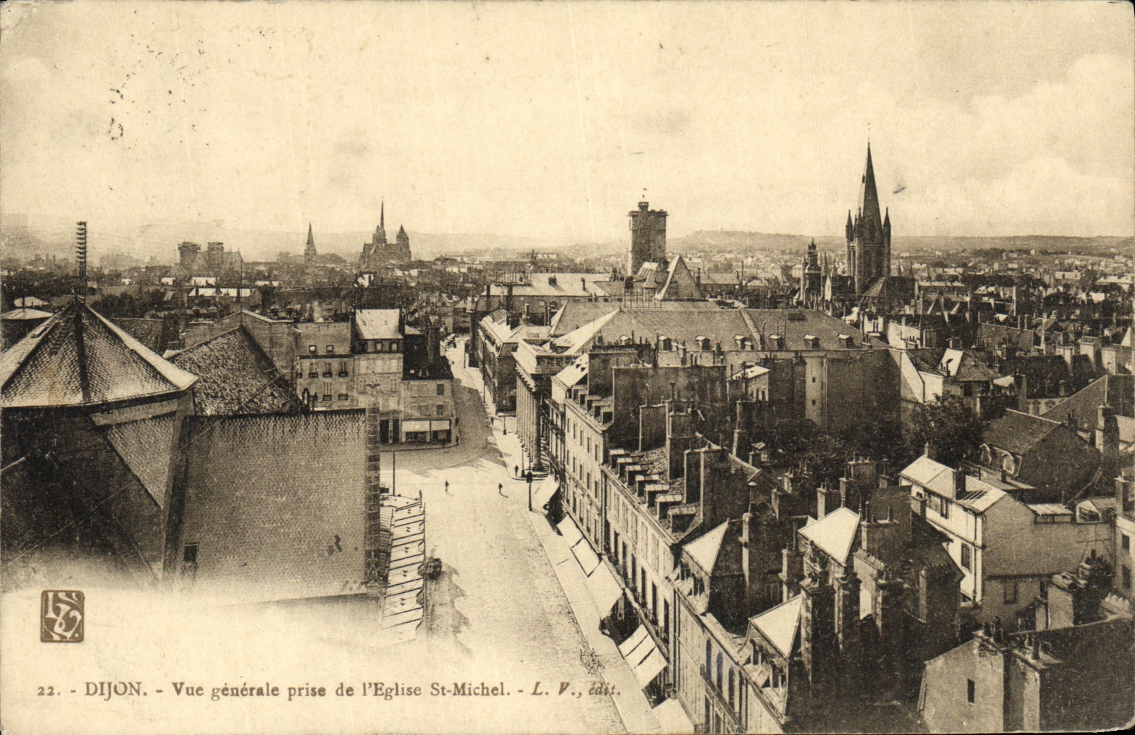 VINTAGE POSTCARD Dijon View taken of L Church St Michel