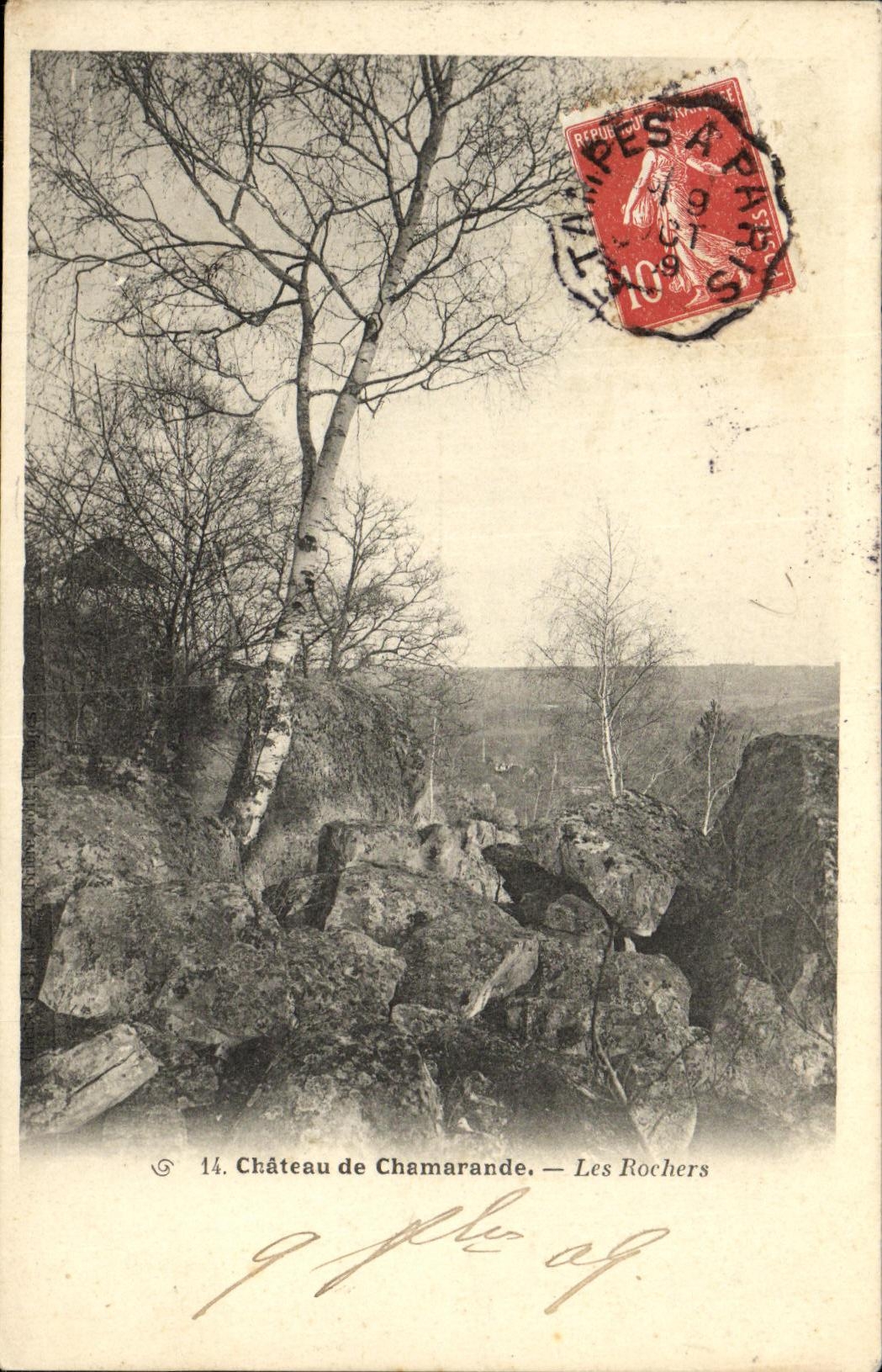 VINTAGE POSTCARD Castle of Chamarande Rocks