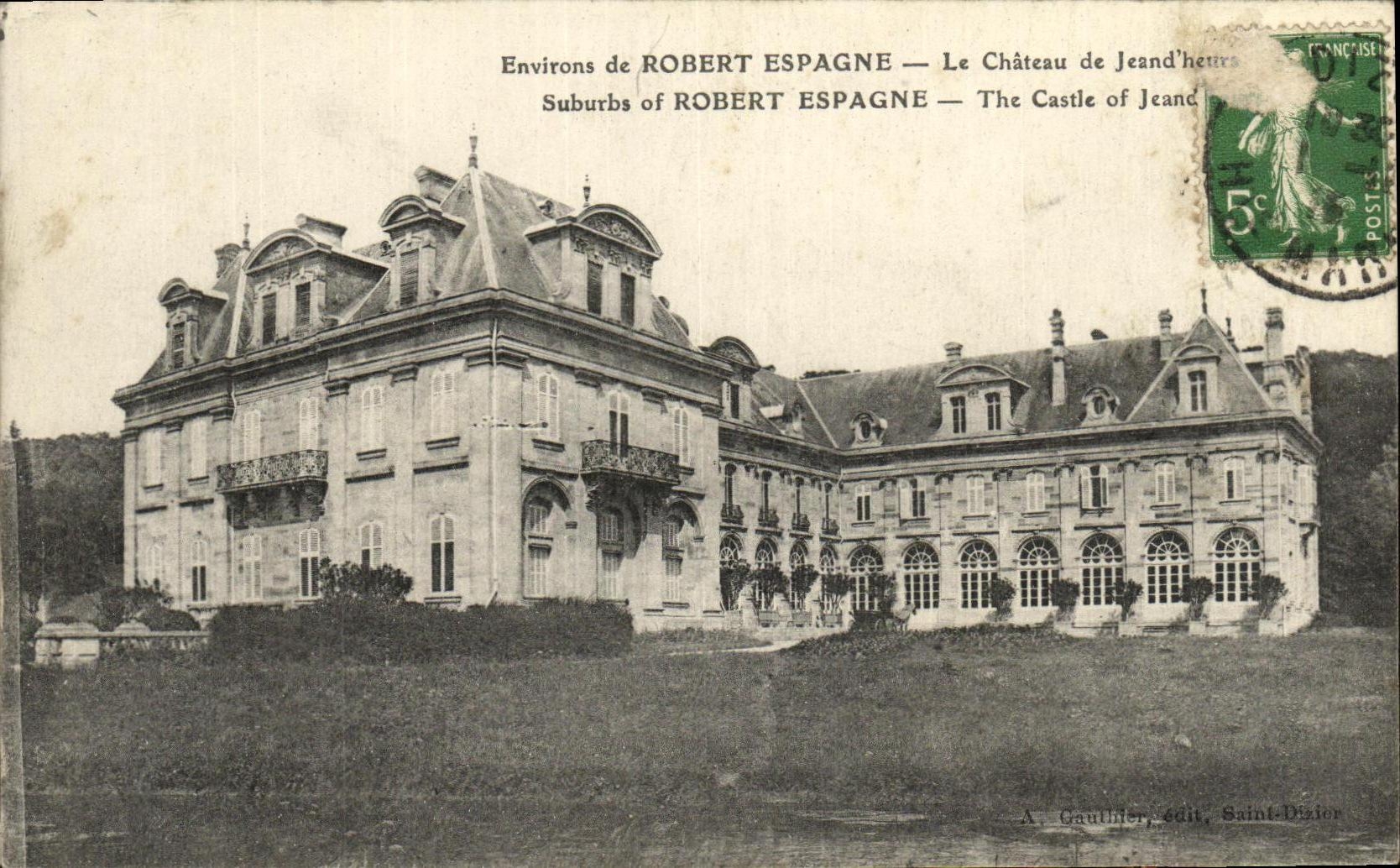 VINTAGE POSTCARD Surroundings of Robert Spain the Castle of Jeand hour