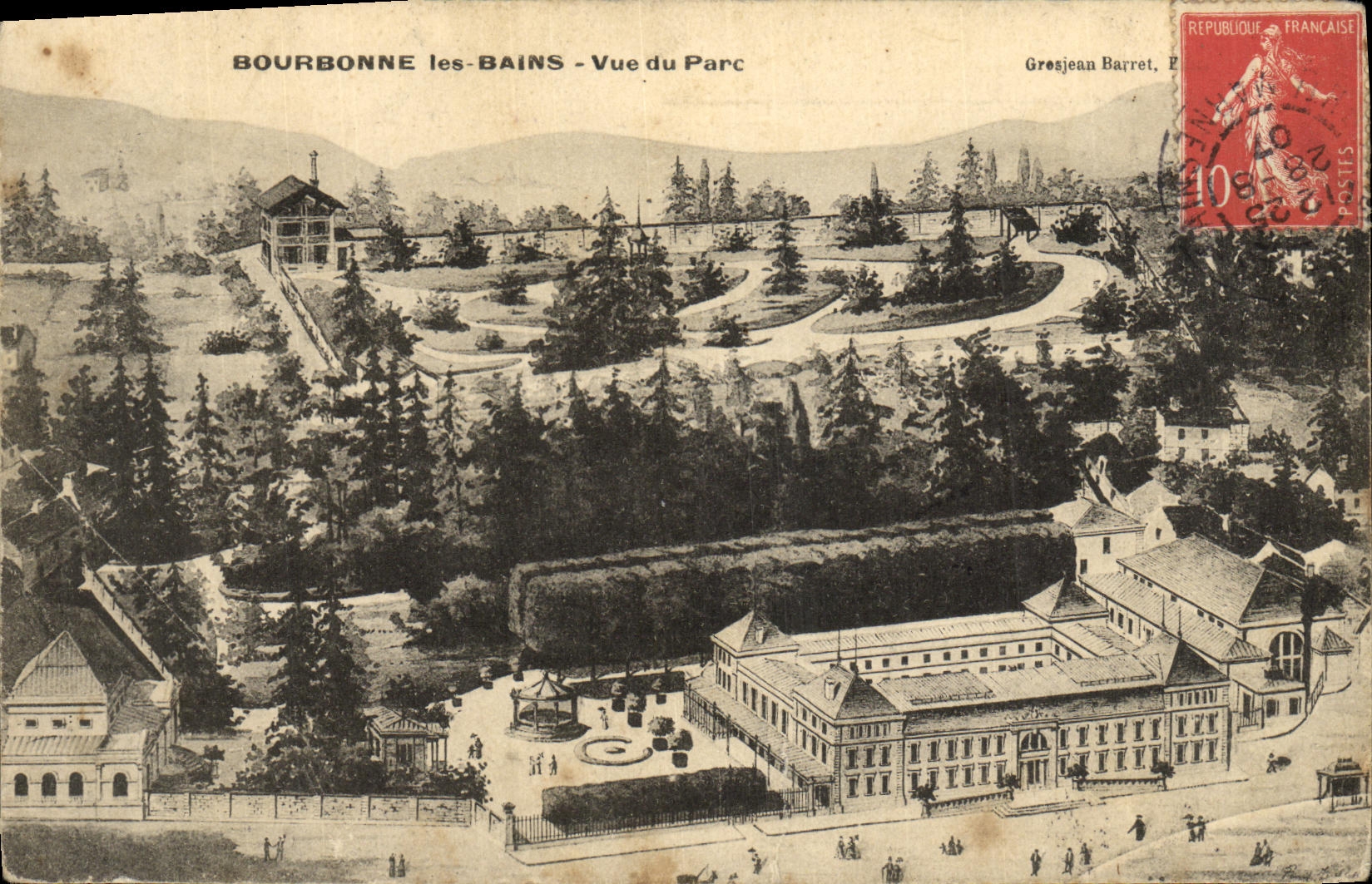 CPA Bourbonne Les Bains Vue du Parc