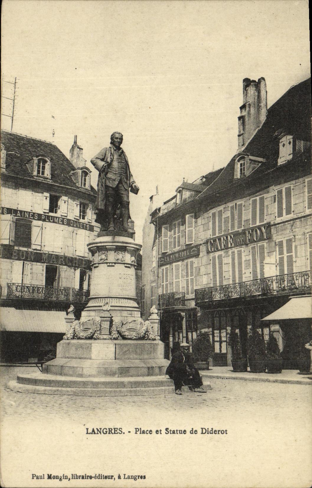 CPA Langres Statue de Diderot