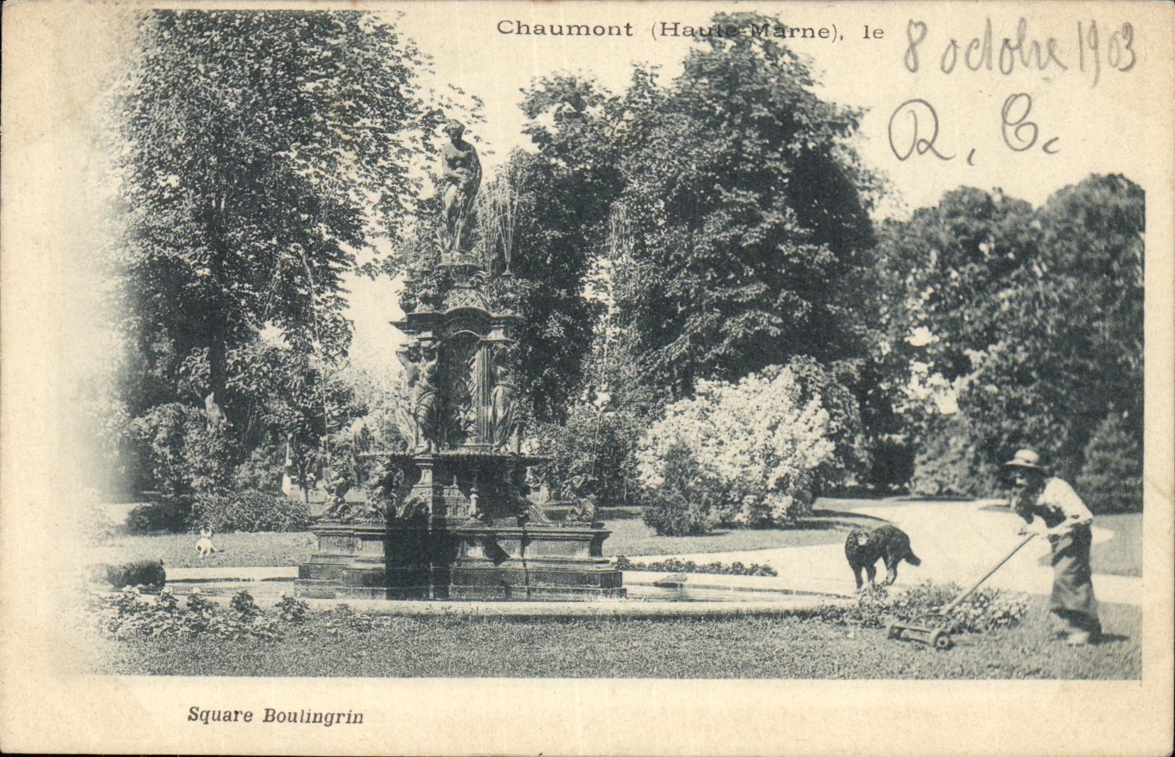 CPA Chaumont La Square Boulingrin Jardinier