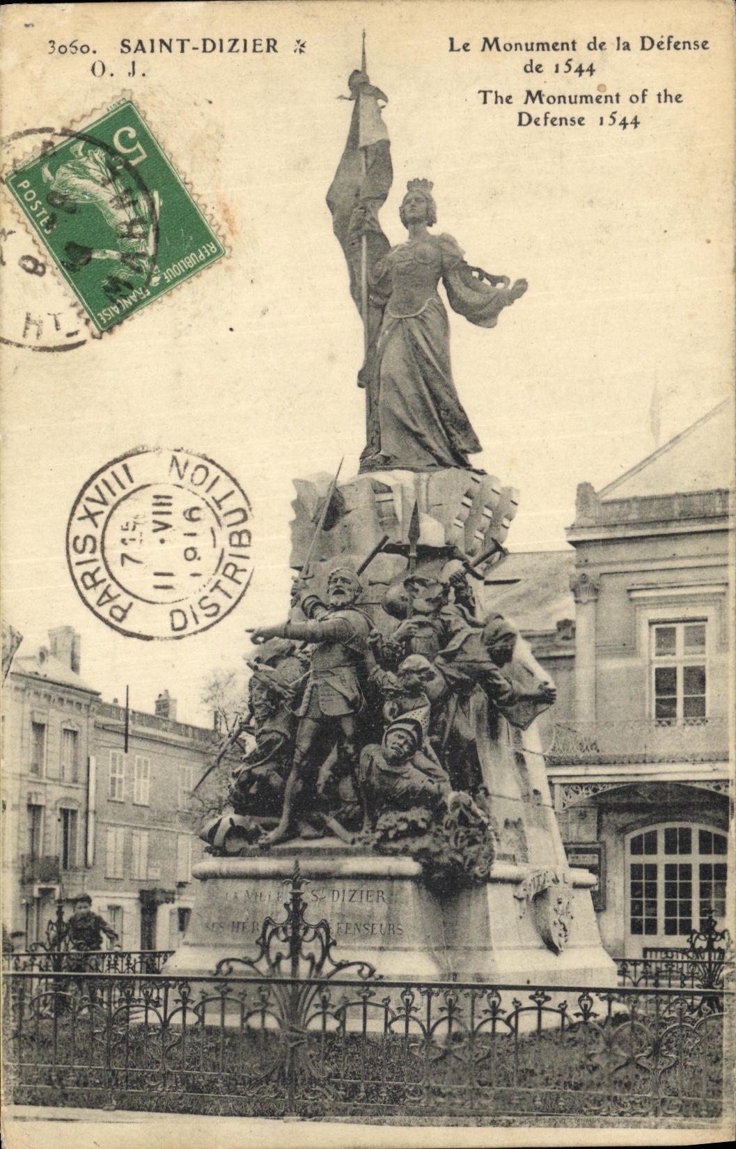CPA Saint Dizier Le Monument de la Defense Militaria