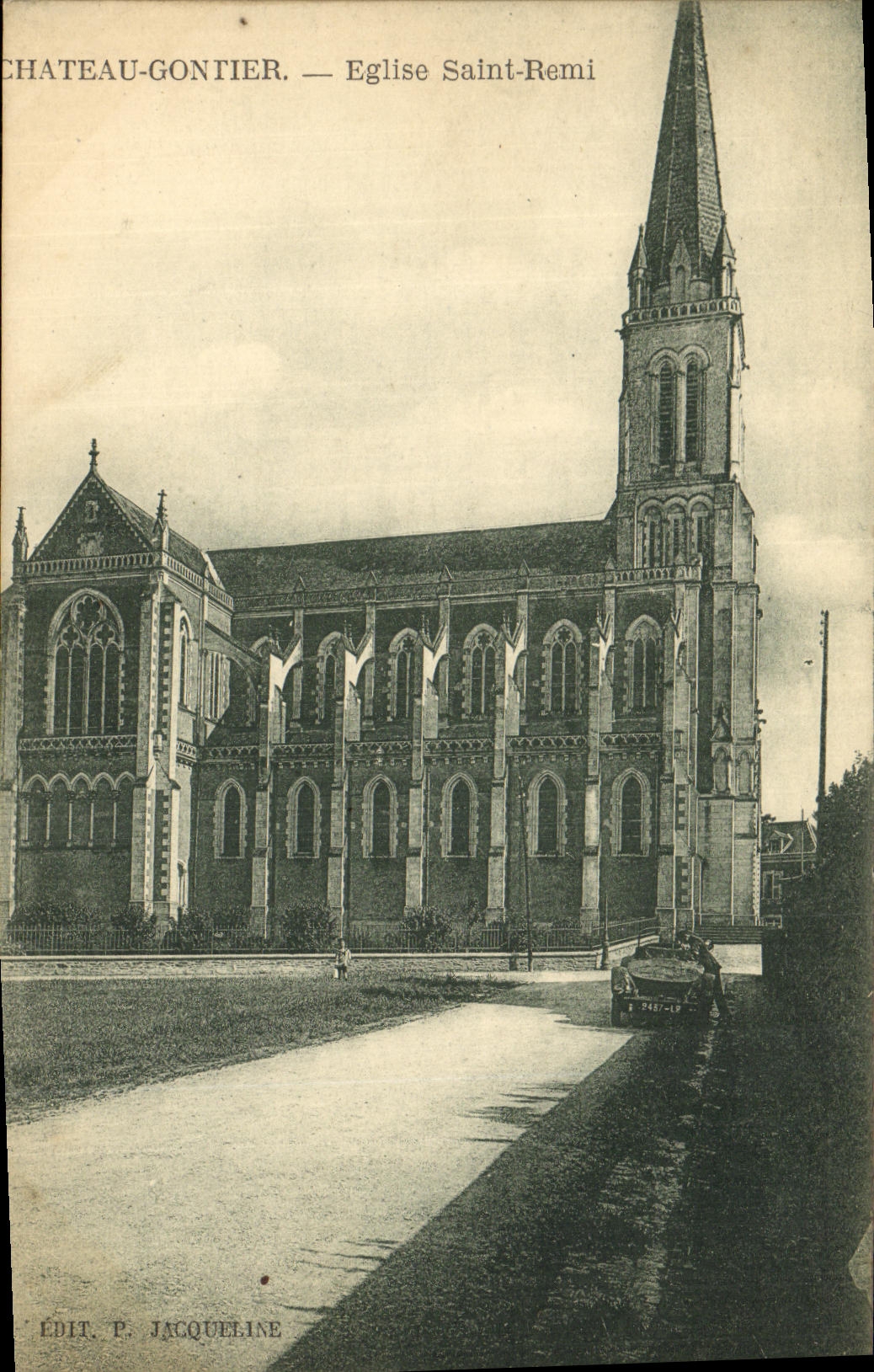 VINTAGE POSTCARD Castle Gontier Church Saint Remi