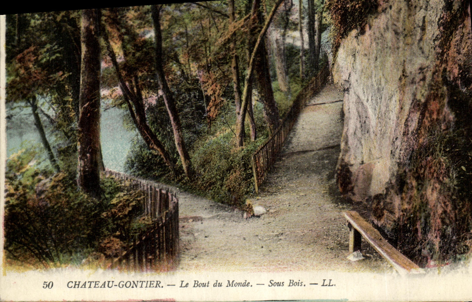 VINTAGE POSTCARD Gontier Castle the End of the World Under Wood