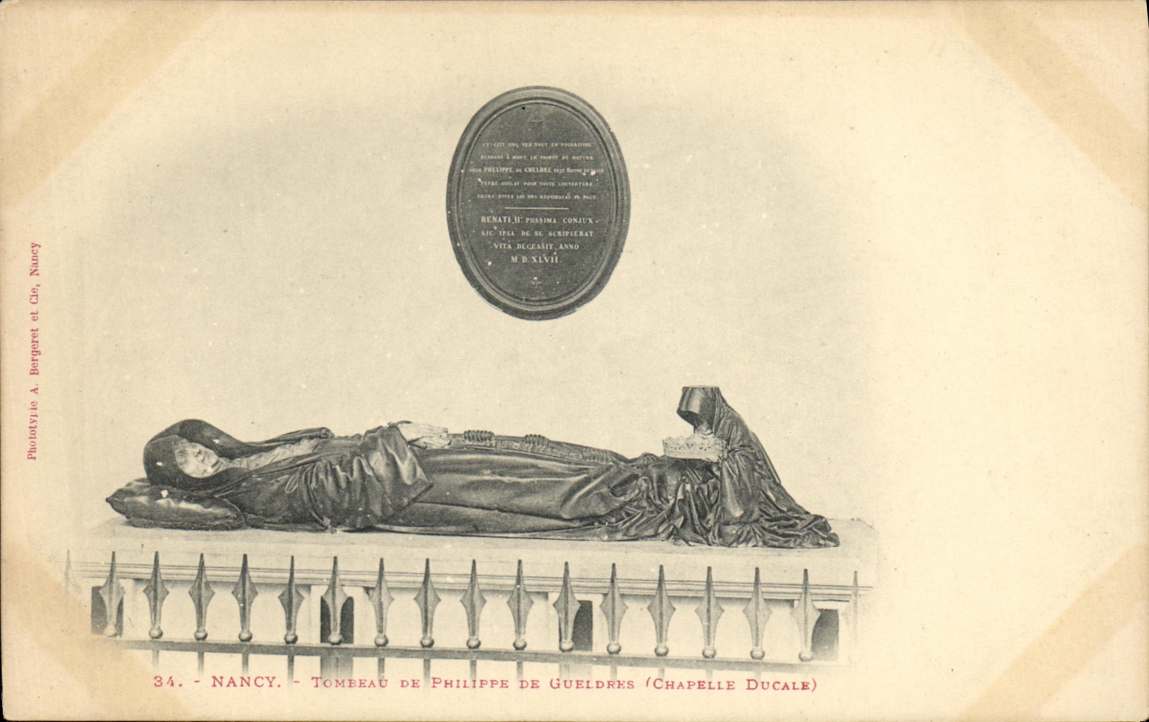 VINTAGE POSTCARD Nancy Tonbeau Of Philippe De Guelders ducal Vault