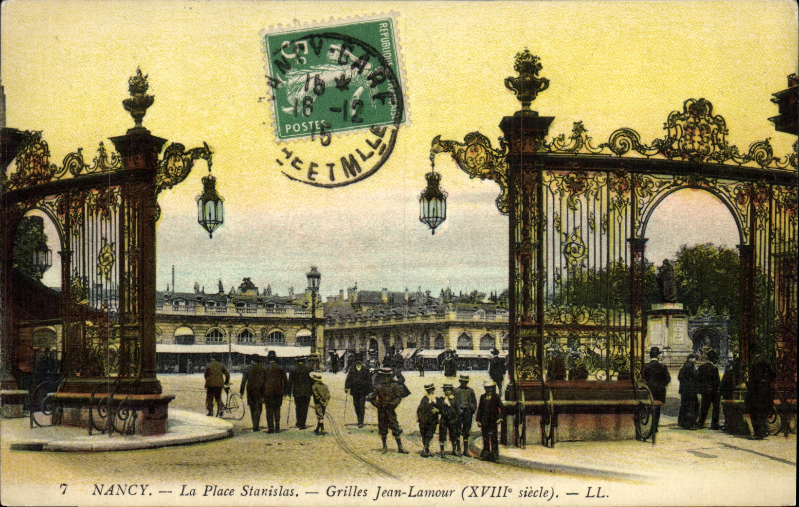VINTAGE POSTCARD Nancy the Place Stanislas Grids Jean Lamour