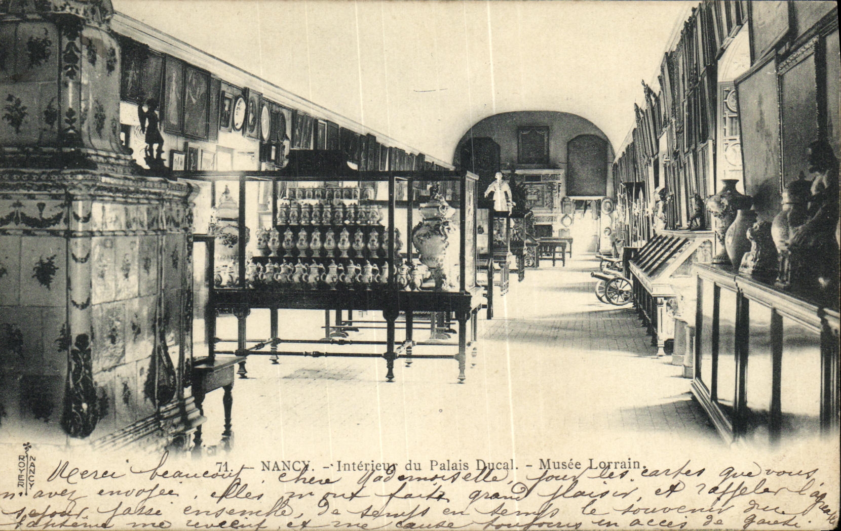 POSTAL Nancy interior de la VENDIMIA del museo ducal de Lorena del paladar