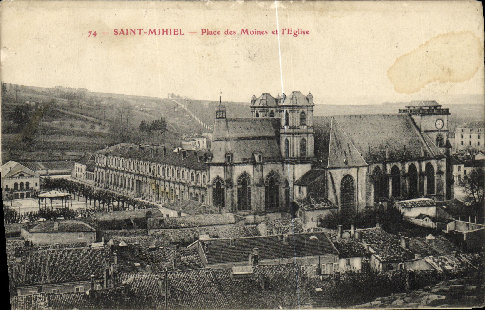 VINTAGE POSTCARD Saint Mihiel Places Monks and L Eglise