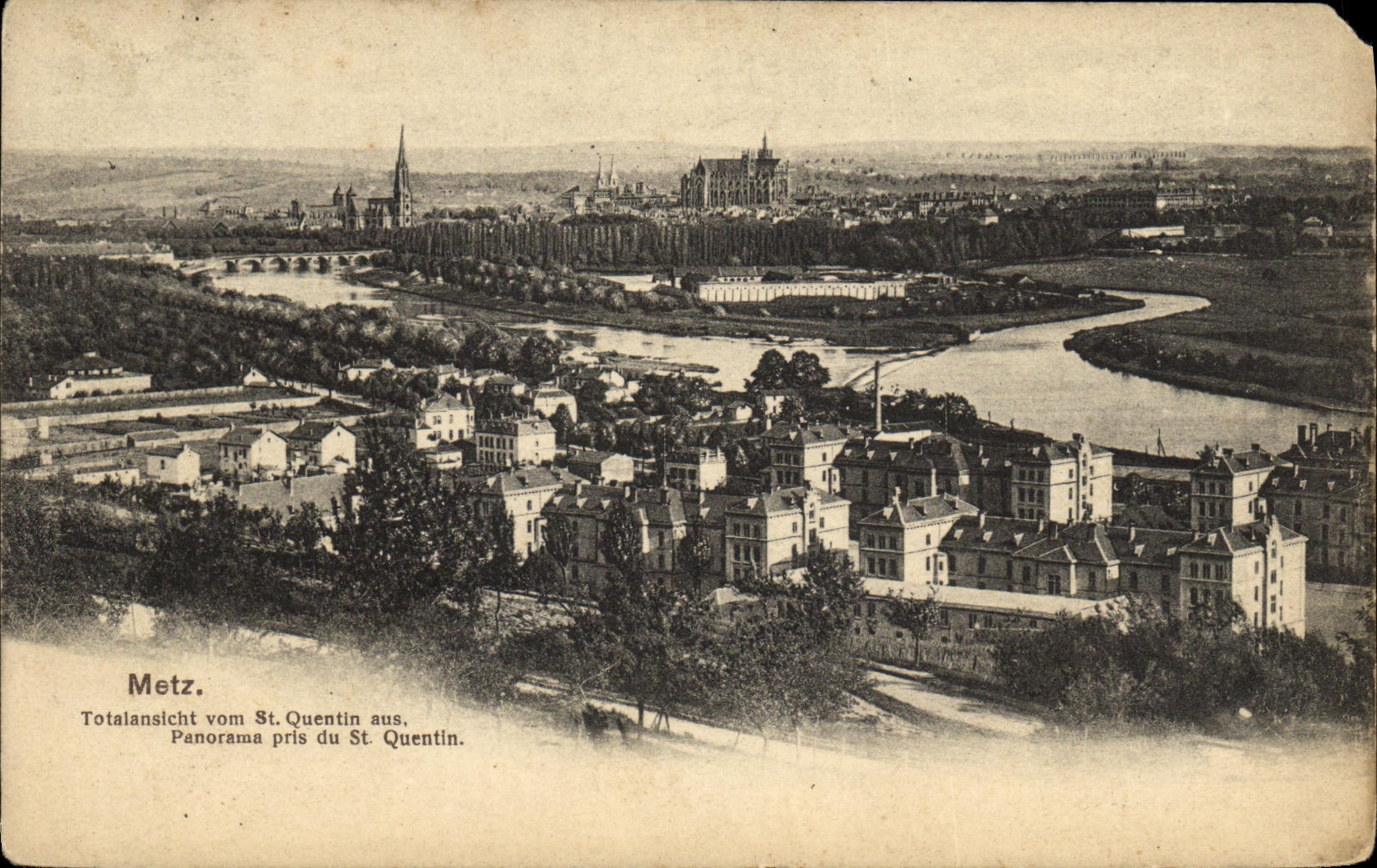 CPA Metz Panorama pris du St Quentin