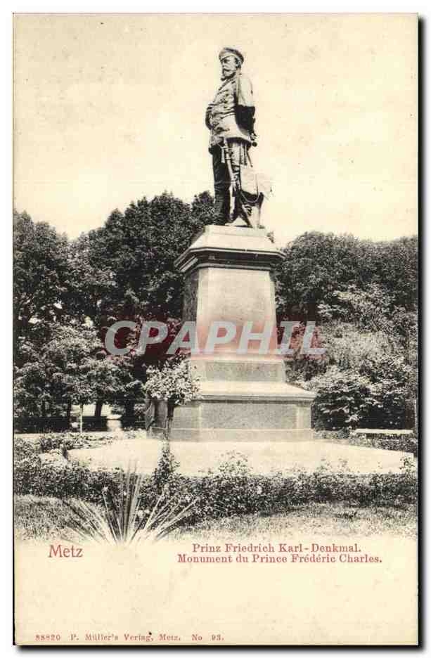 CPA Metz Prinz Friedrich Karl denkmal Monument du Prince Frederic Charles
