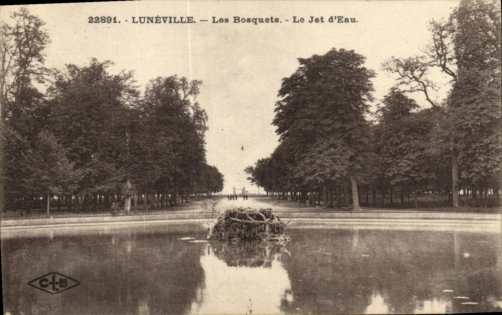 VINTAGE POSTCARD Luneville Thickets the Jet D Water