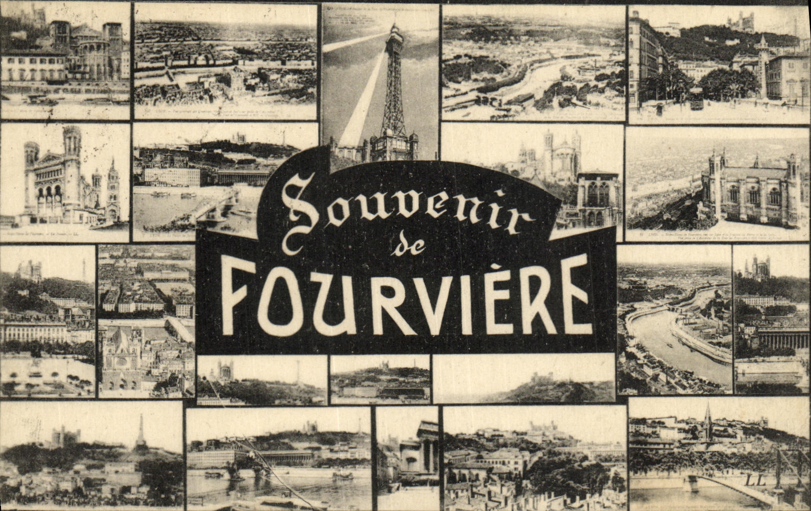 VINTAGE POSTCARD To remember of Fourviere Lyon