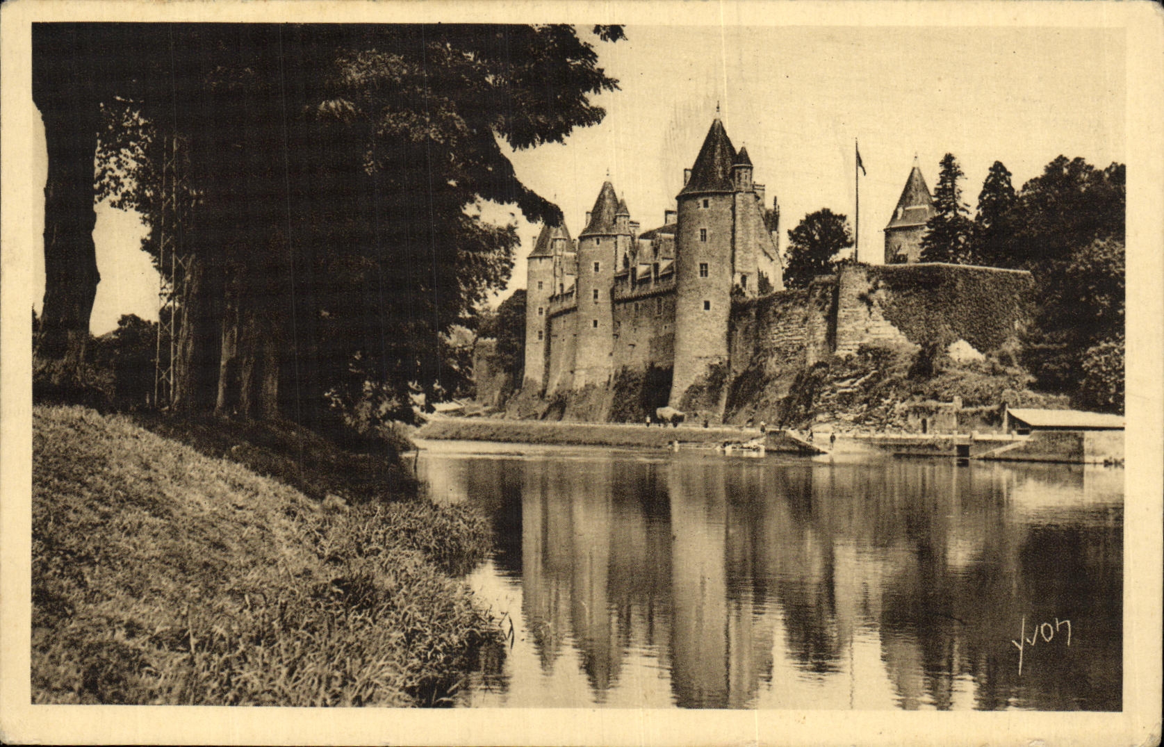 CPA Josselin Les Bords de l Oust et le Chateau