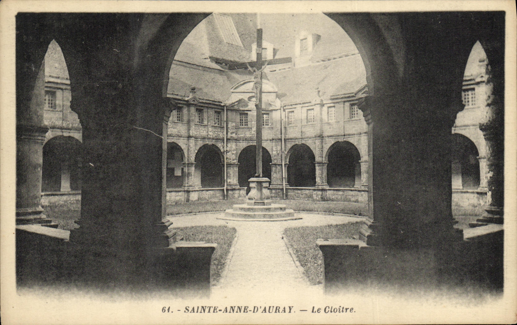 VINTAGE POSTCARD co  Anne D Auray the Cloister