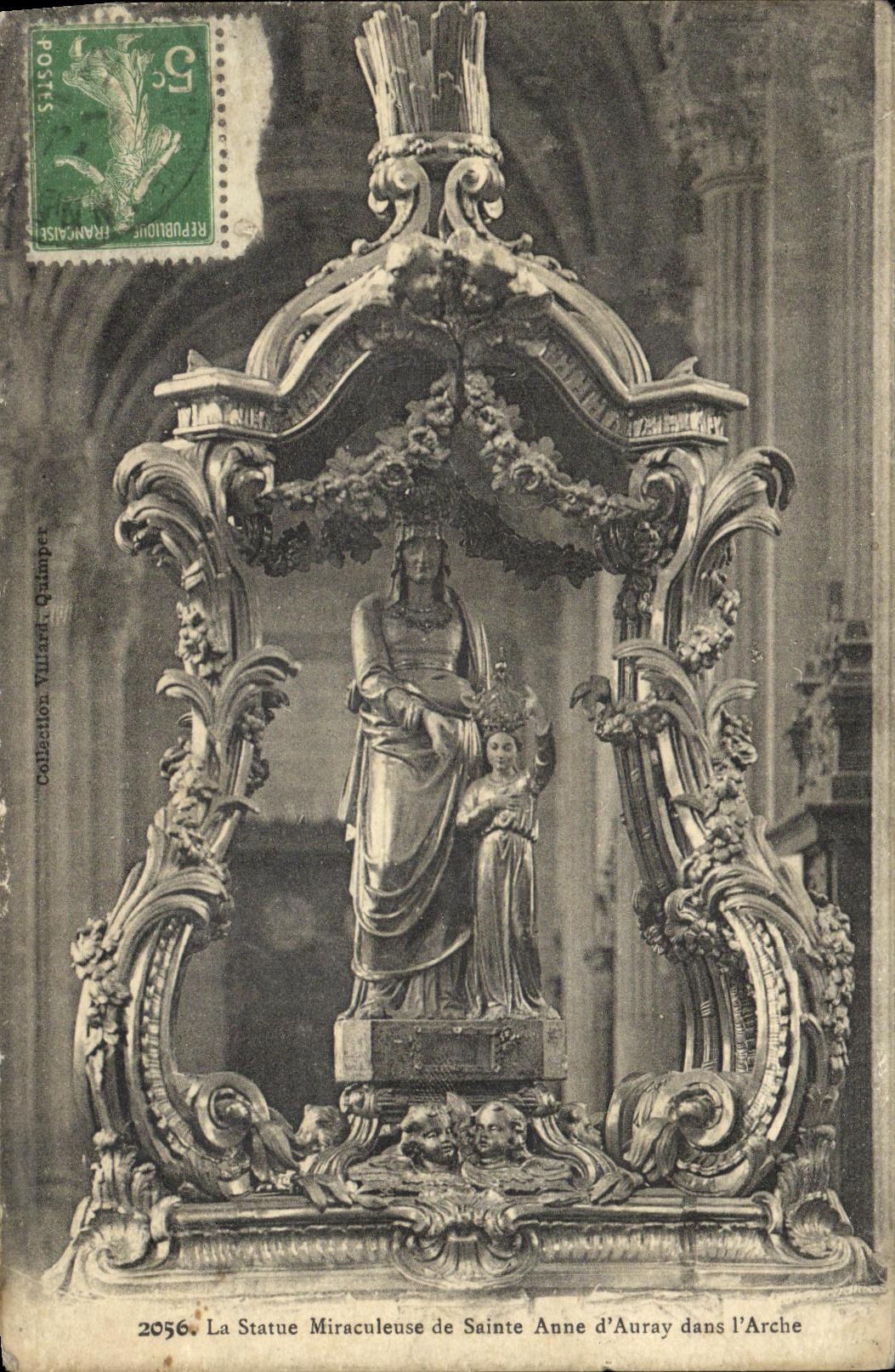 VINTAGE POSTCARD Sainte Anne D Auray the Miraculous Statue of Saint Anne D Auray in L Arch