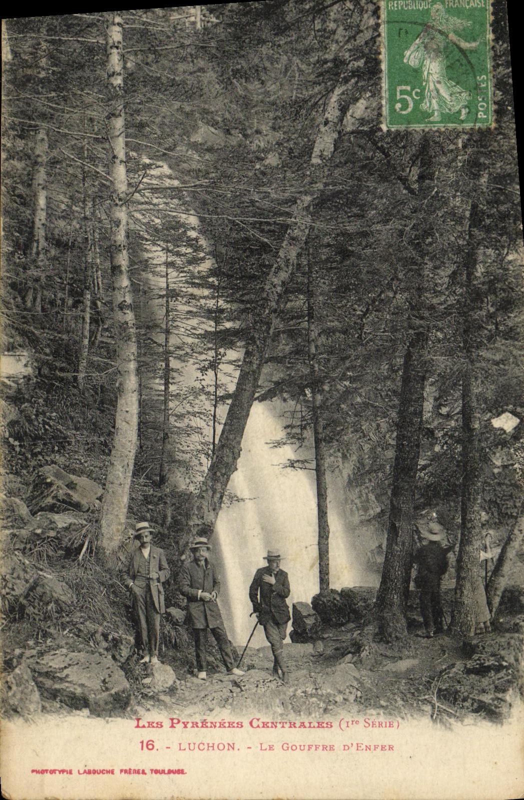 VINTAGE POSTCARD Luchon the Pit D Hell nice shot