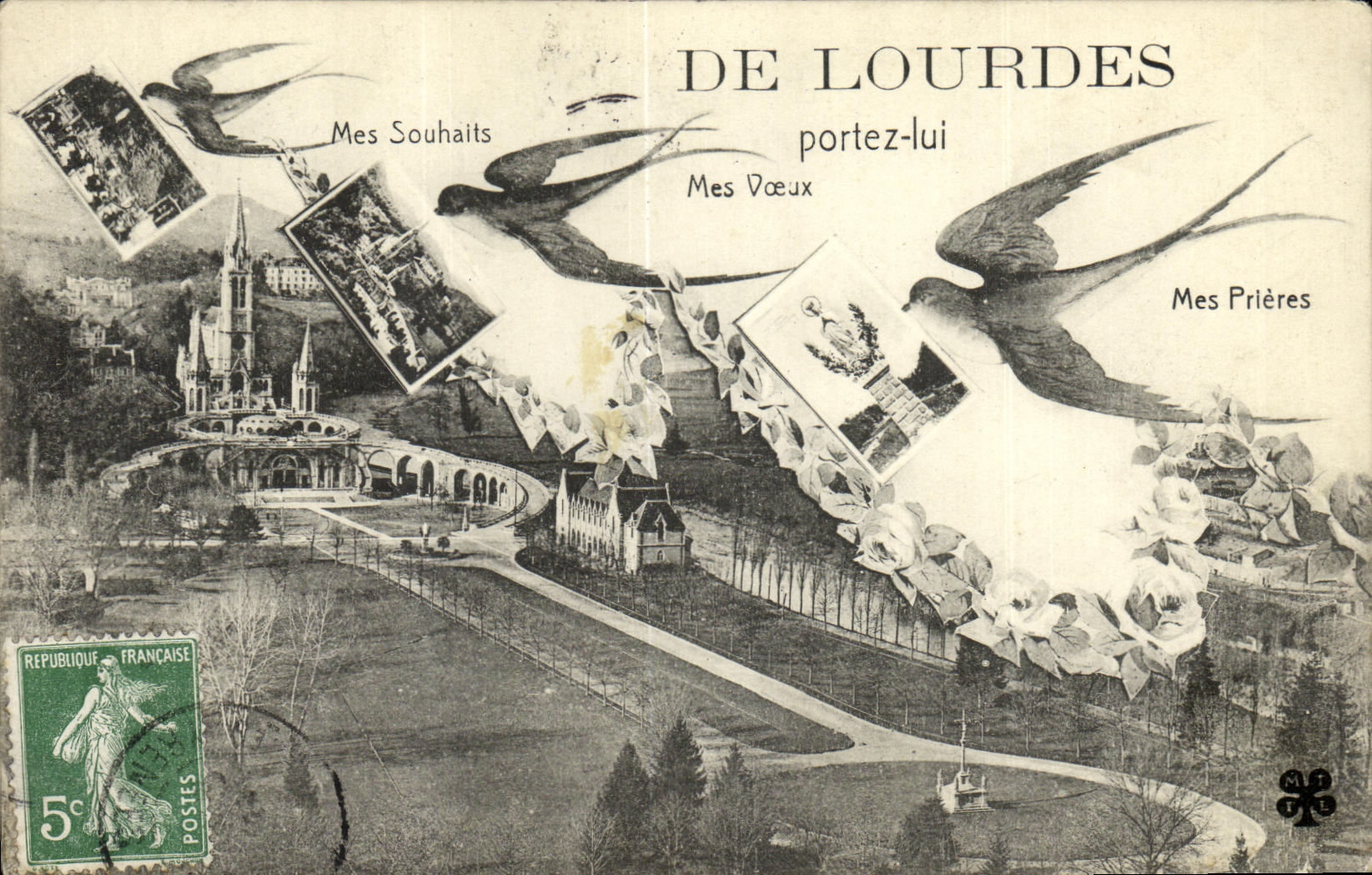 CPA De Lourdes Portez Lui Hirondelles