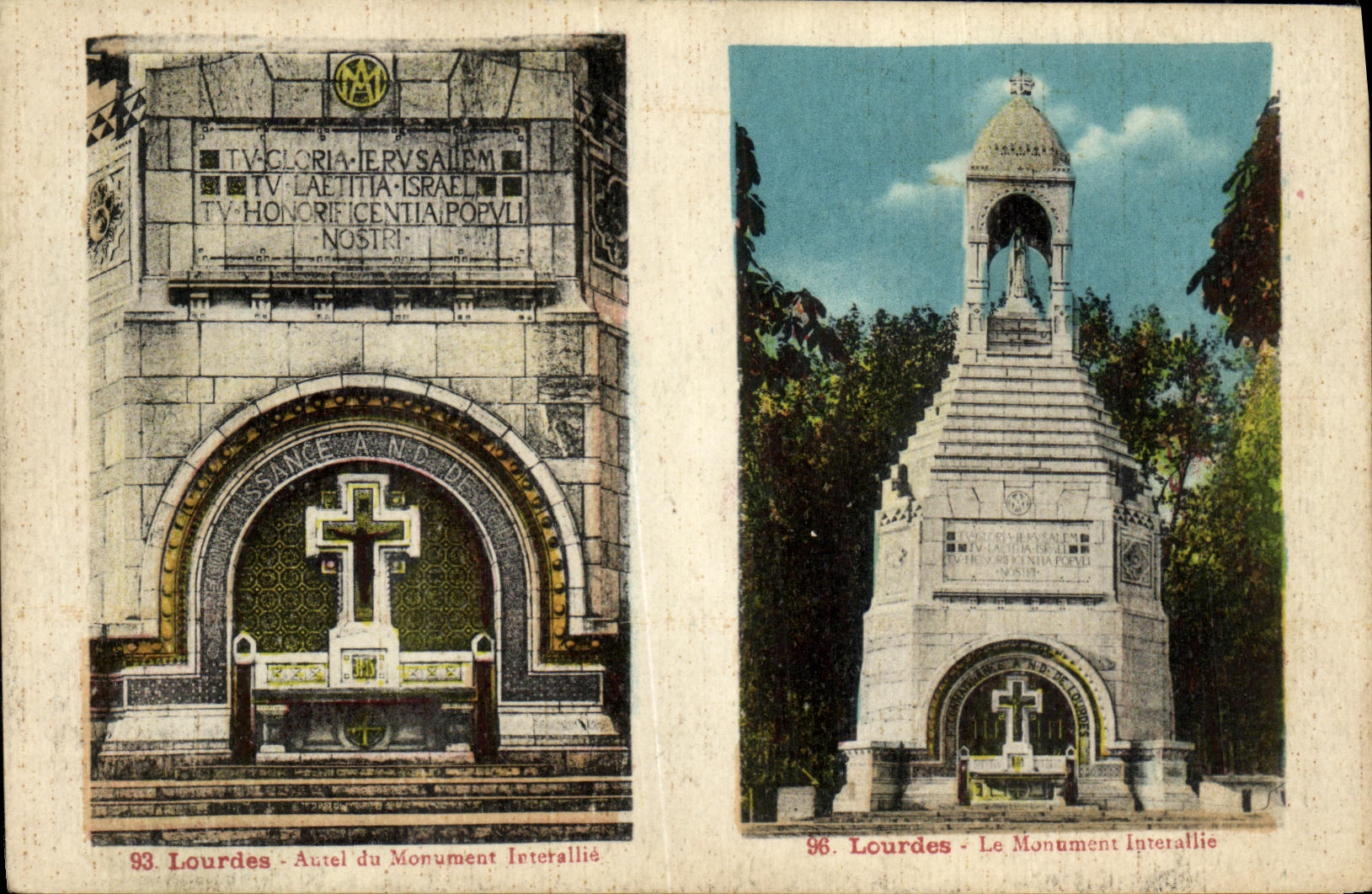 CPA Lourdes Autel du Monument Interallie