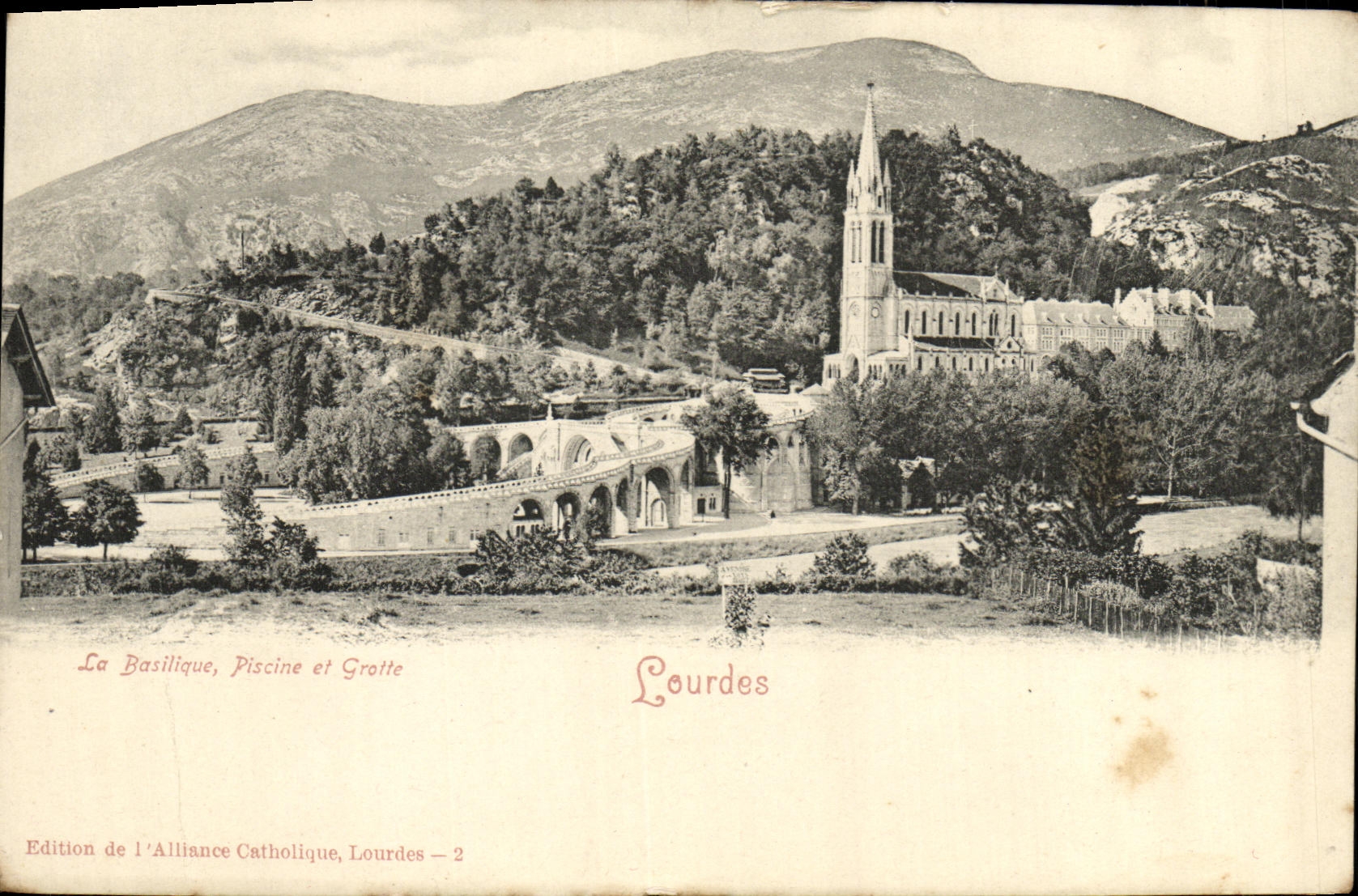 CPA Lourdes La Basilique Piscine et Grotte