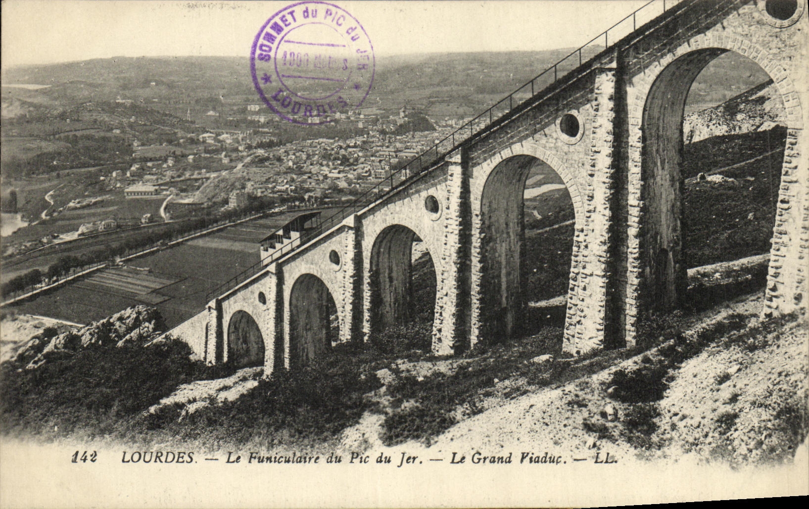 CPA Lourdes Le Funiculaire du Pic du Jer Le Grand Viaduc