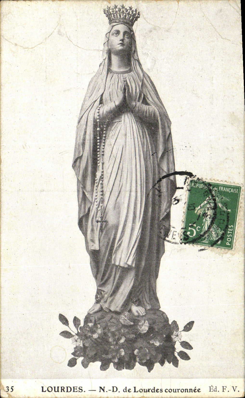 CPA Lourdes N D de Lourdes couronnee