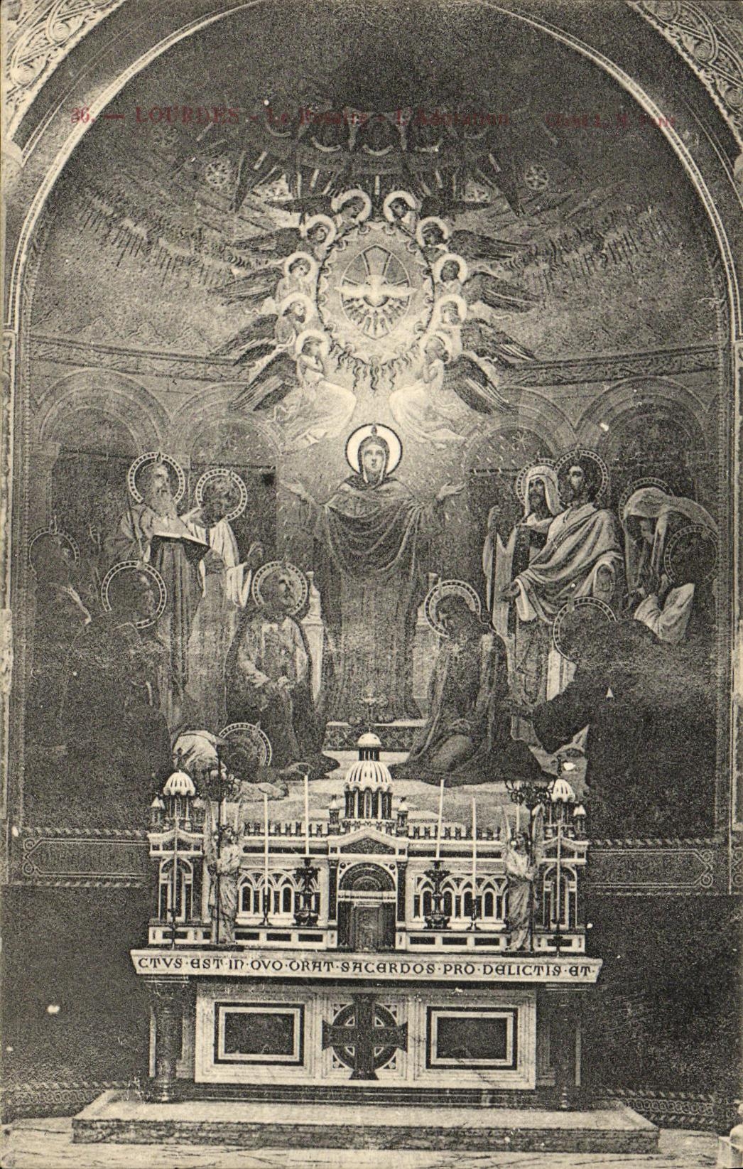 CPA Lourdes Le rosaire L adoration 