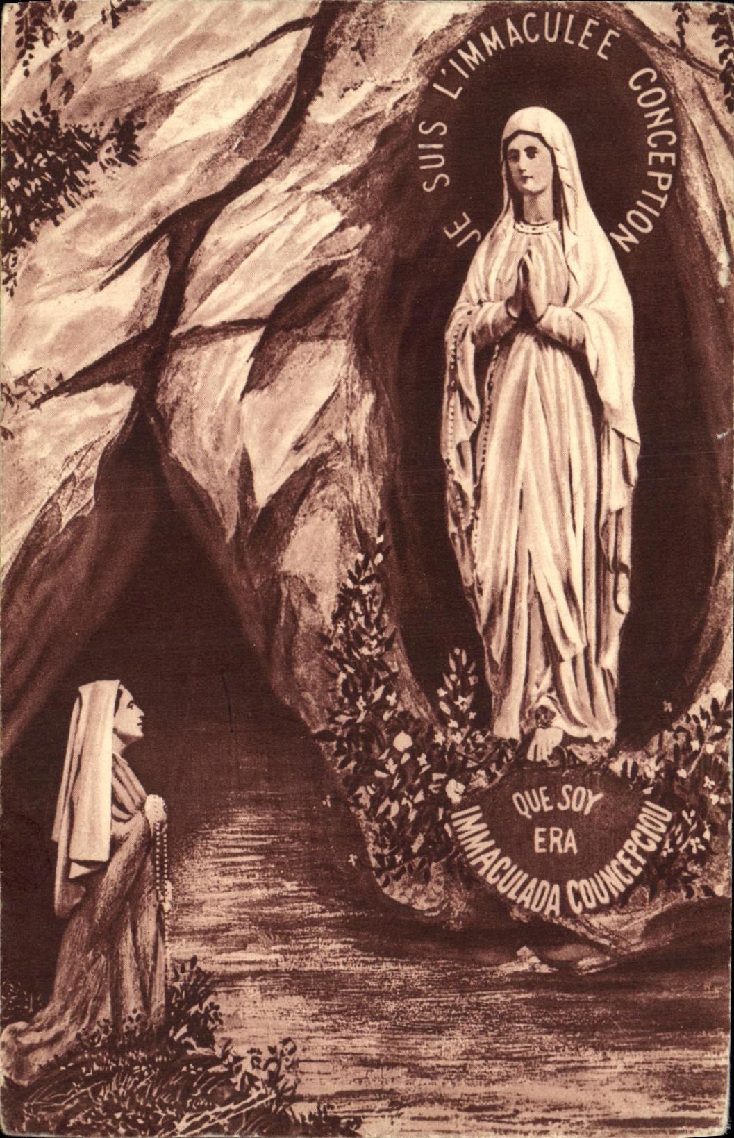 CPA Lourdes L Apparition