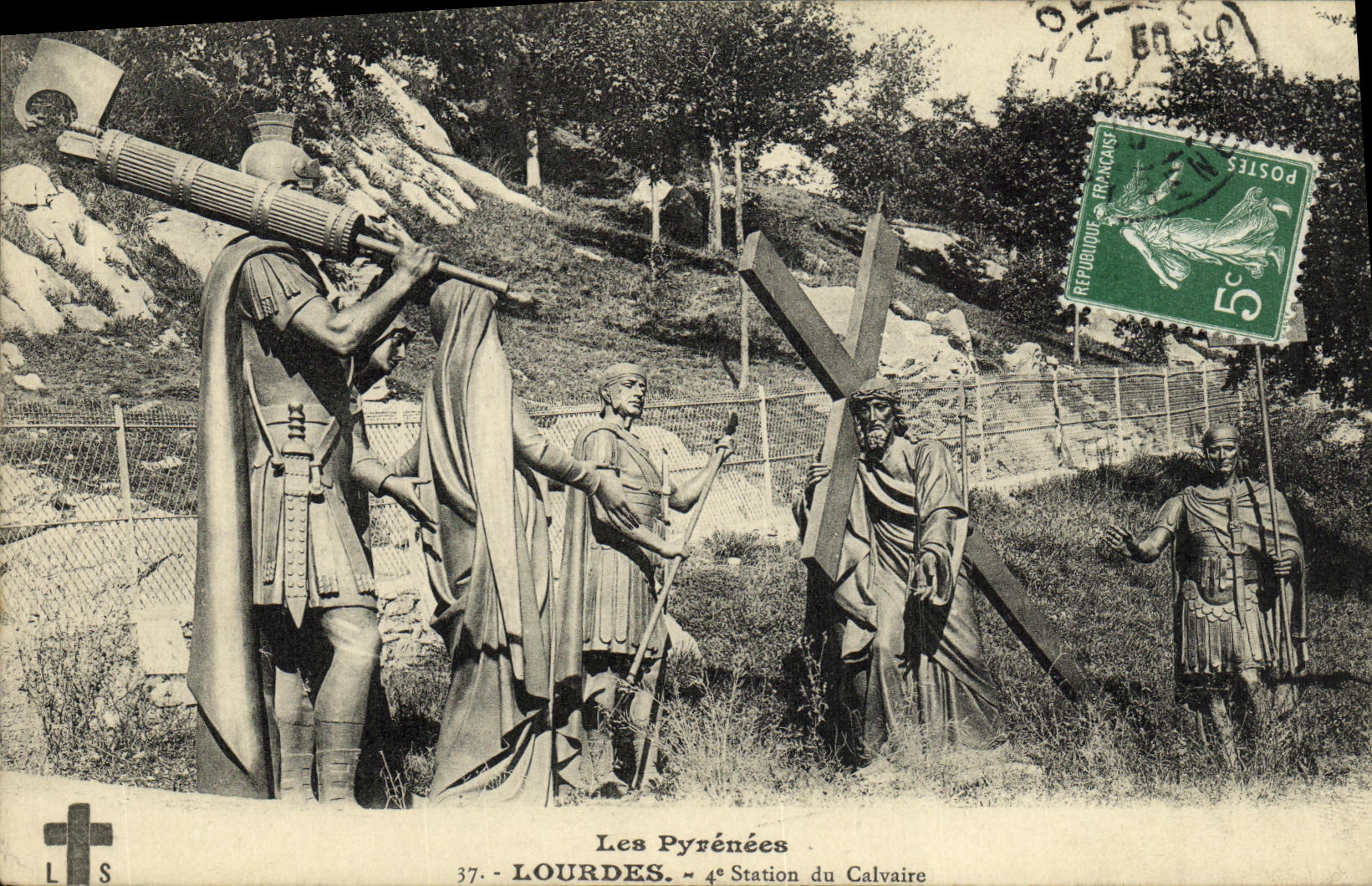 CPA Lourdes 4eme Station du Calvaire