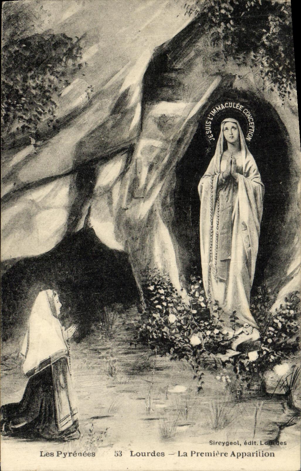 CPA Lourdes La Premiere Apparition