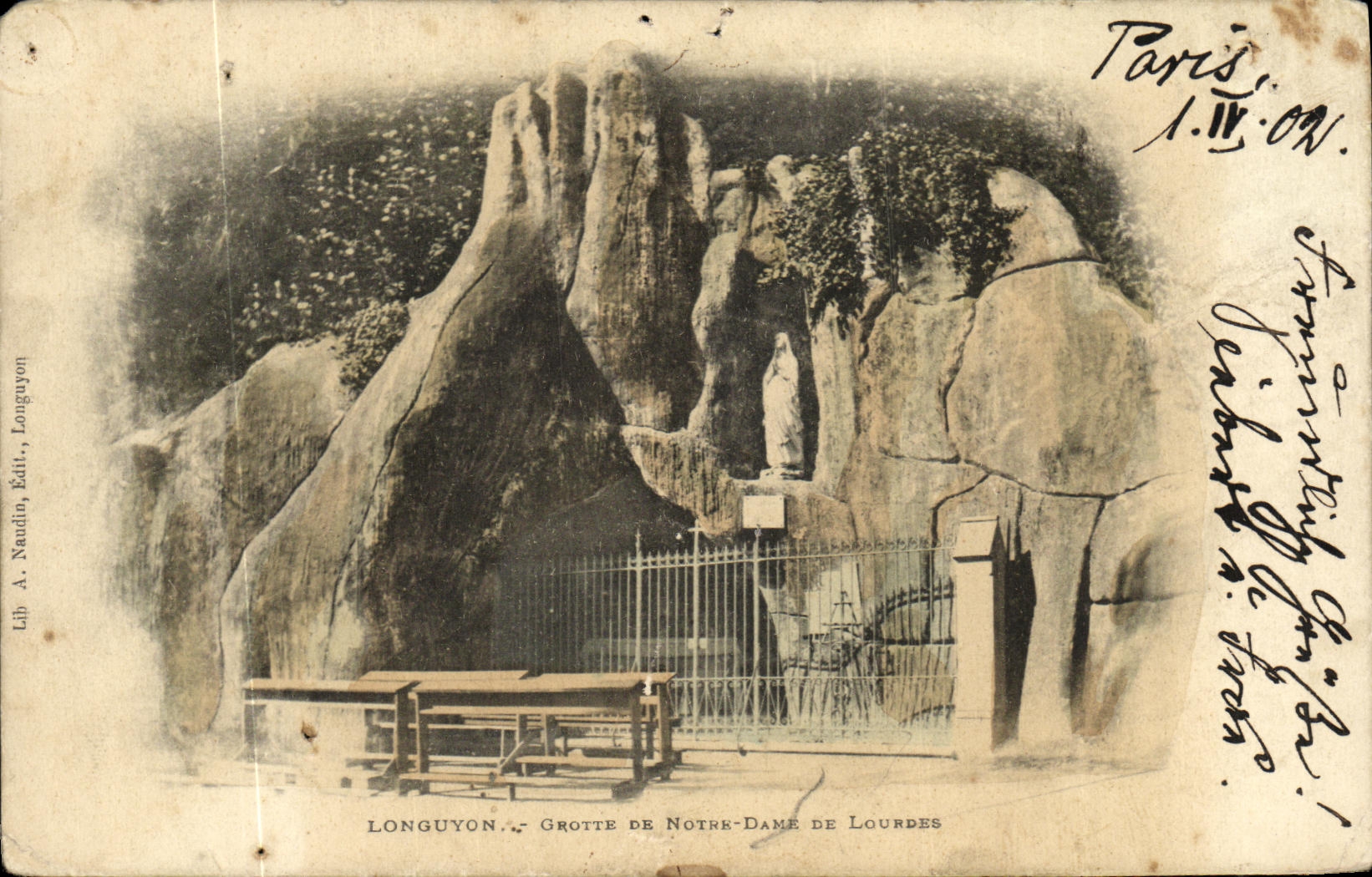 CPA Longuyon Grotte de Notre Dame de Lourdes