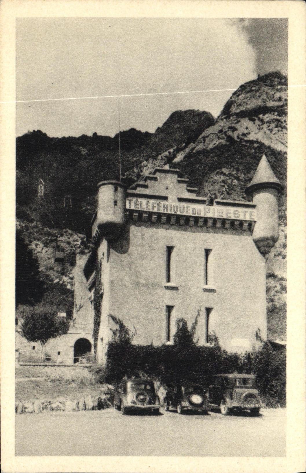 CPA Lourdes Le Pibeste La Gare de depart