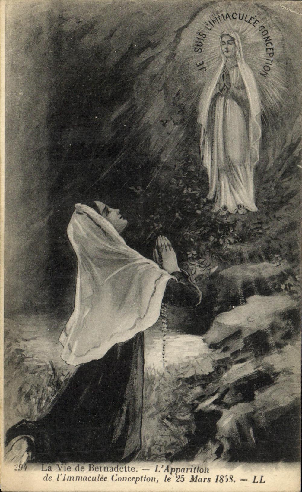 CPA La Vie de Bernadette L Apparition de l lmmaculee Conception le 25 Mars 1858