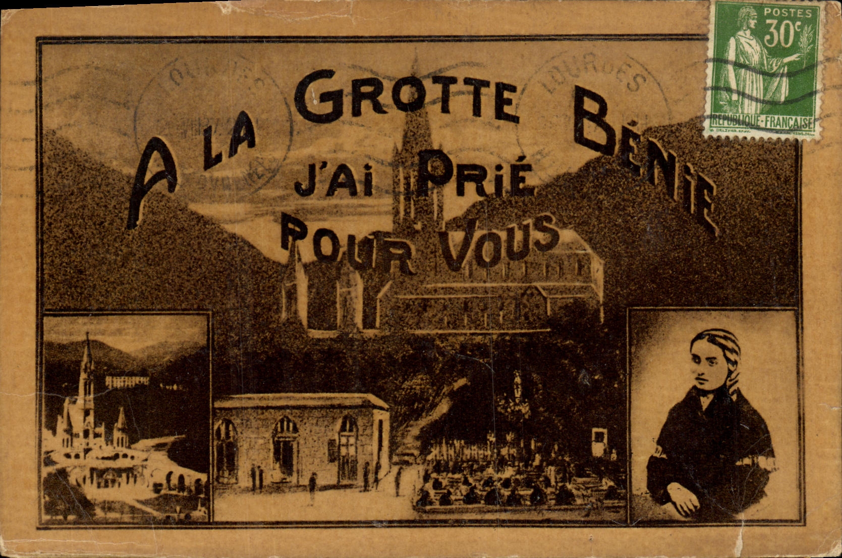 CPA Lourdes Souvenir P D