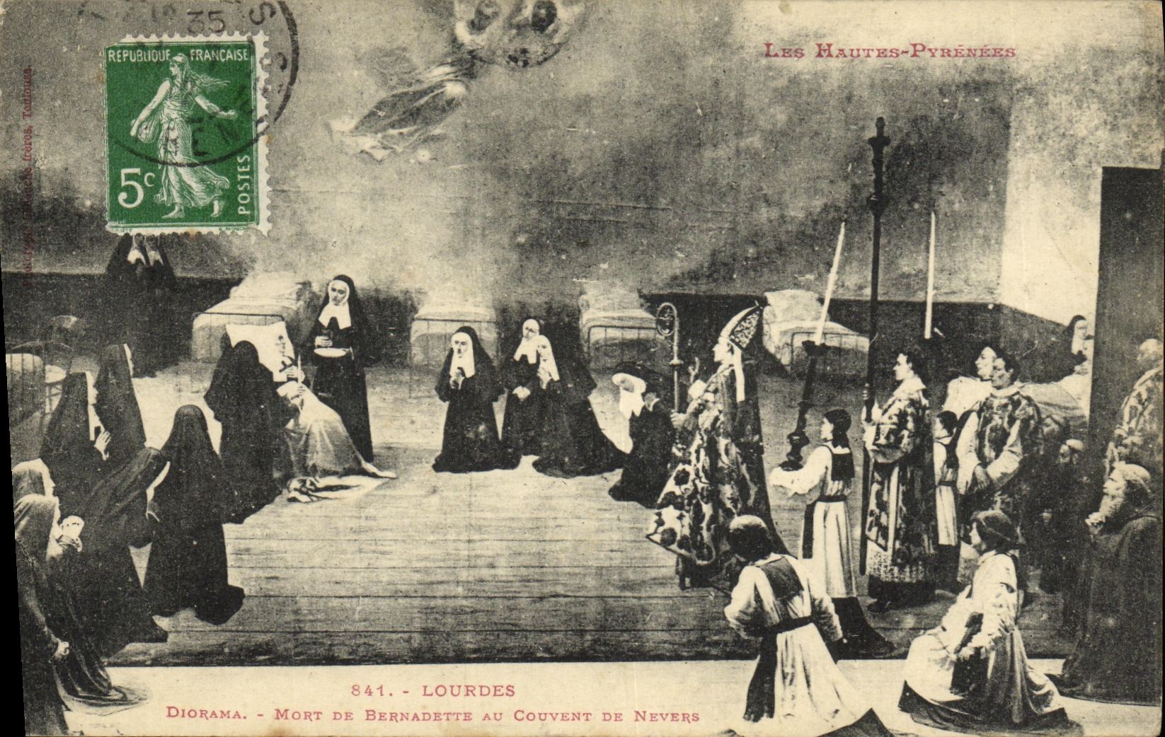 CPA Lourdes Diorama Mort de Bernadette au Couvent de Nevers
